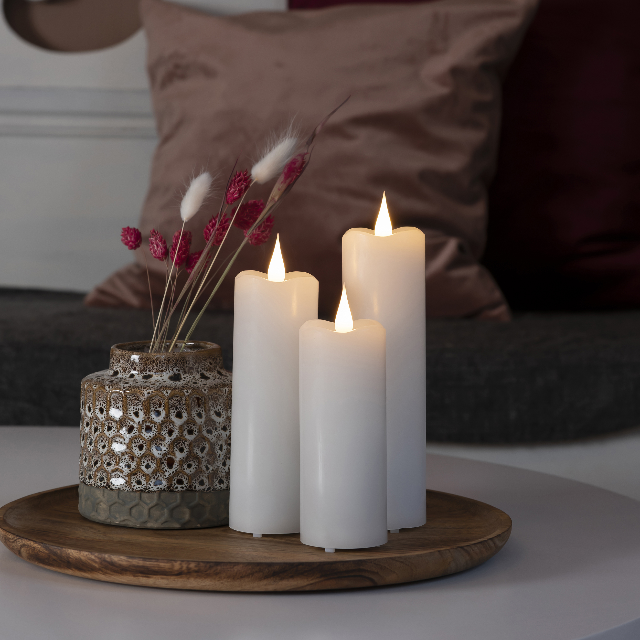 Vokslys Gnosjö Konstsmide 5x17,8 cm LED Hvit