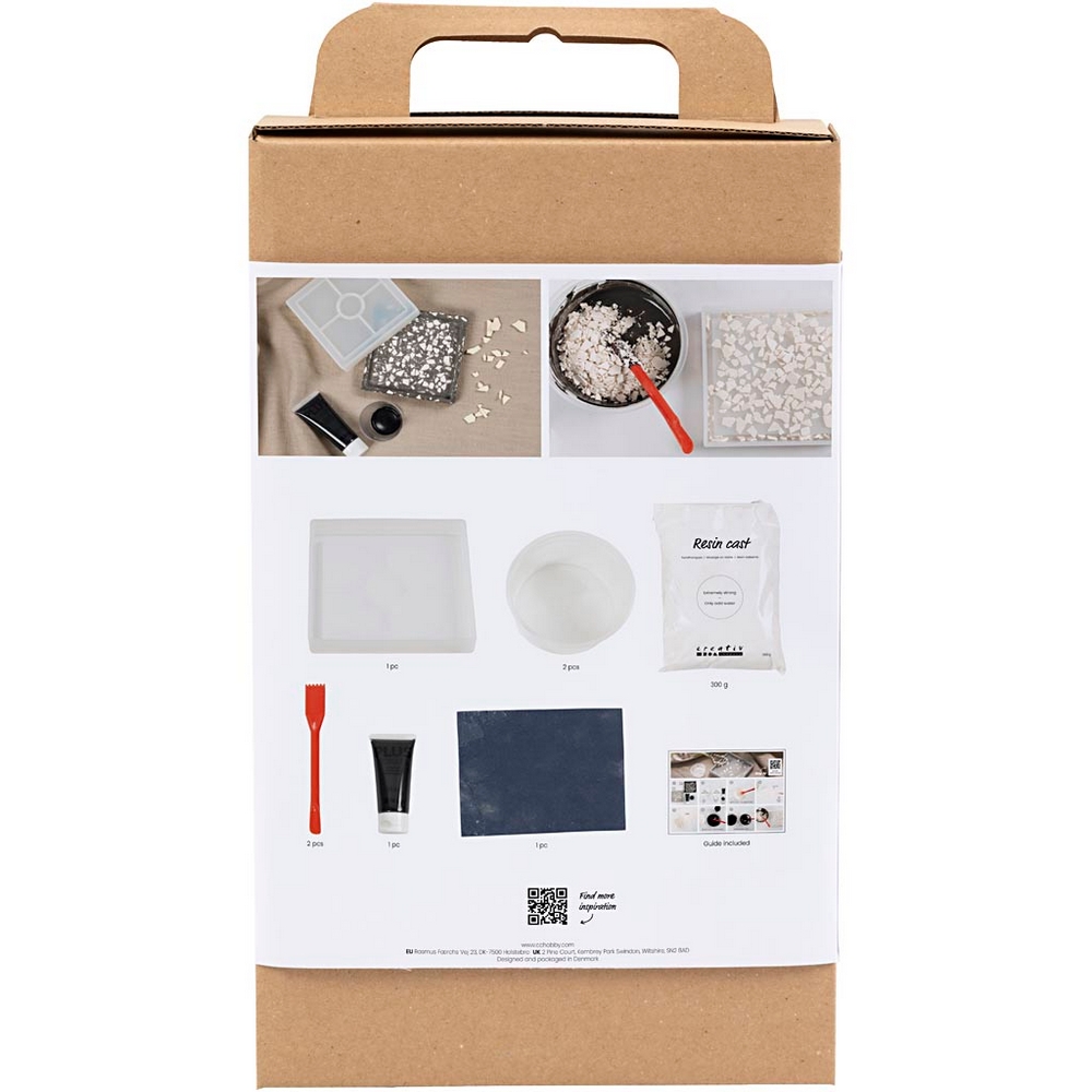 Hobbysett Creativ Company DIY Kit Resin Støping Firkantet Brett med Terrazzo