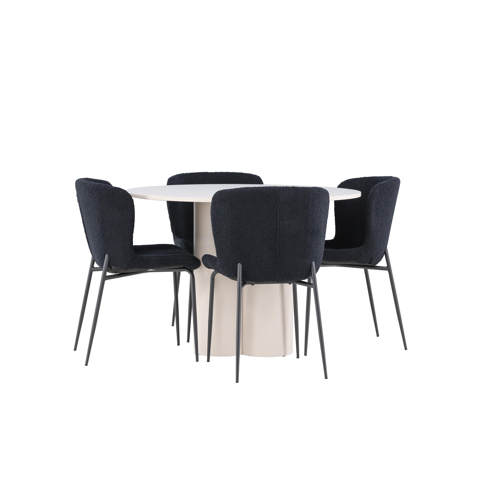 Spisegruppe Venture Home Olivia Ø110 med 4 stk Modesto Stoler