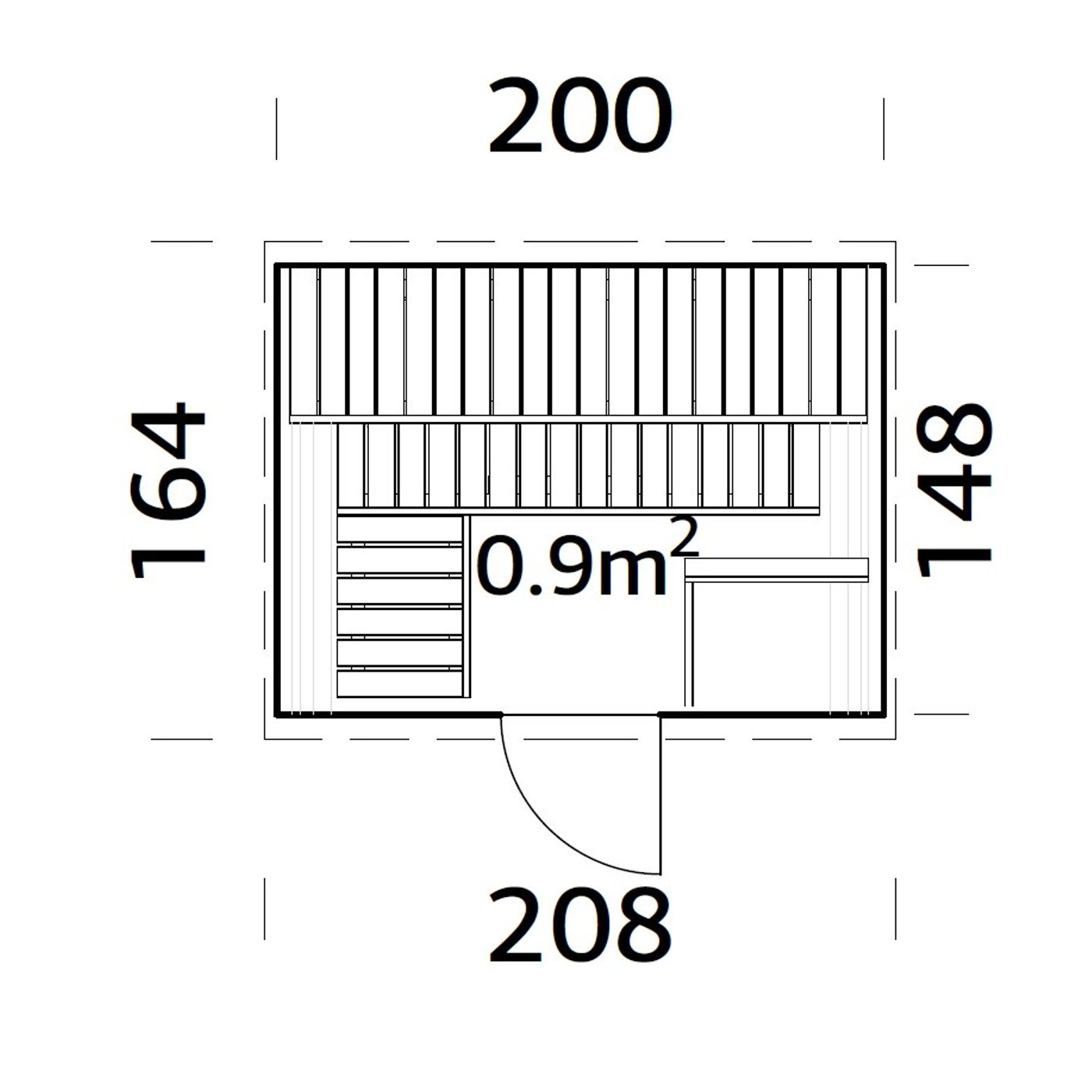 Badstutønne Palmako Anita 0,9 m2
