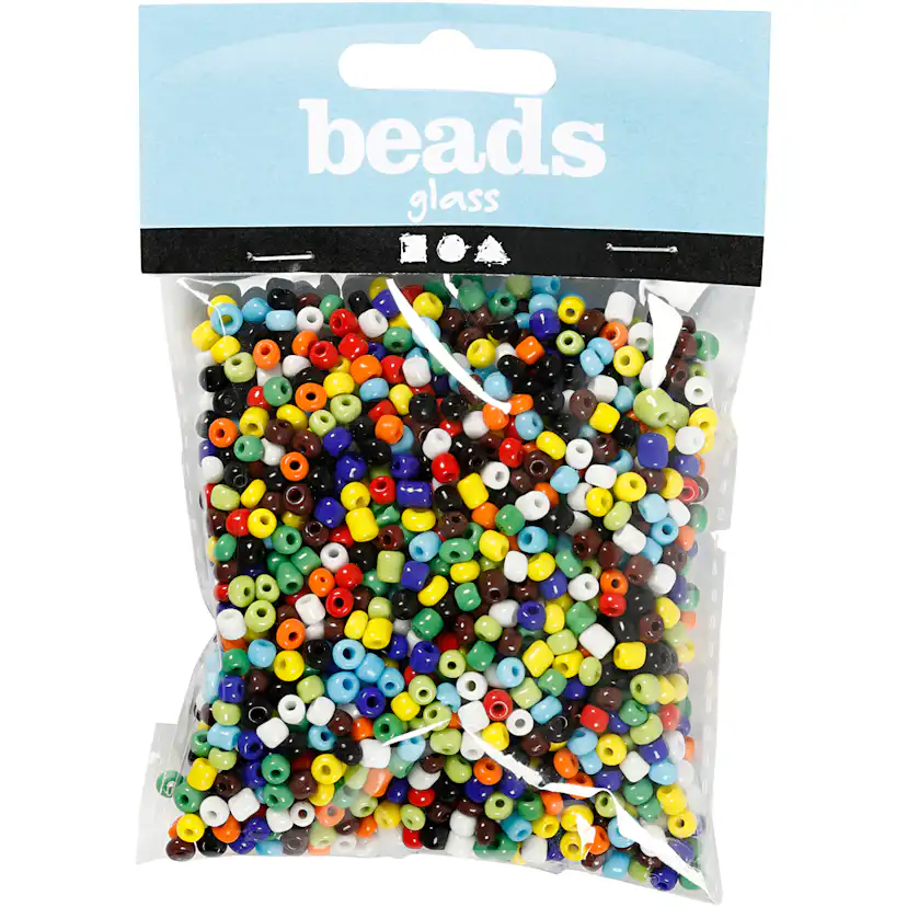 Rocaillesperler Creativ Company Ass Farger D4 mm Str 6/0 Hullstr 0,9-1,2 mm 130 g/1 Pk