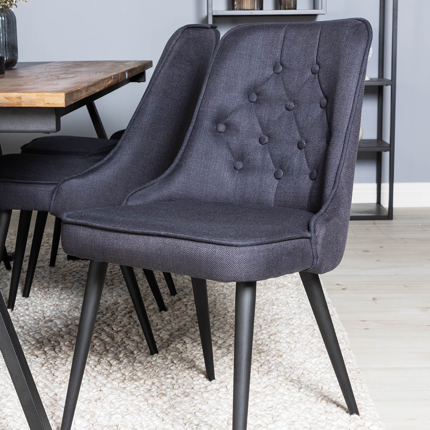 Spisegruppe Venture Home Jane med 6 Vera Stoler Polyester