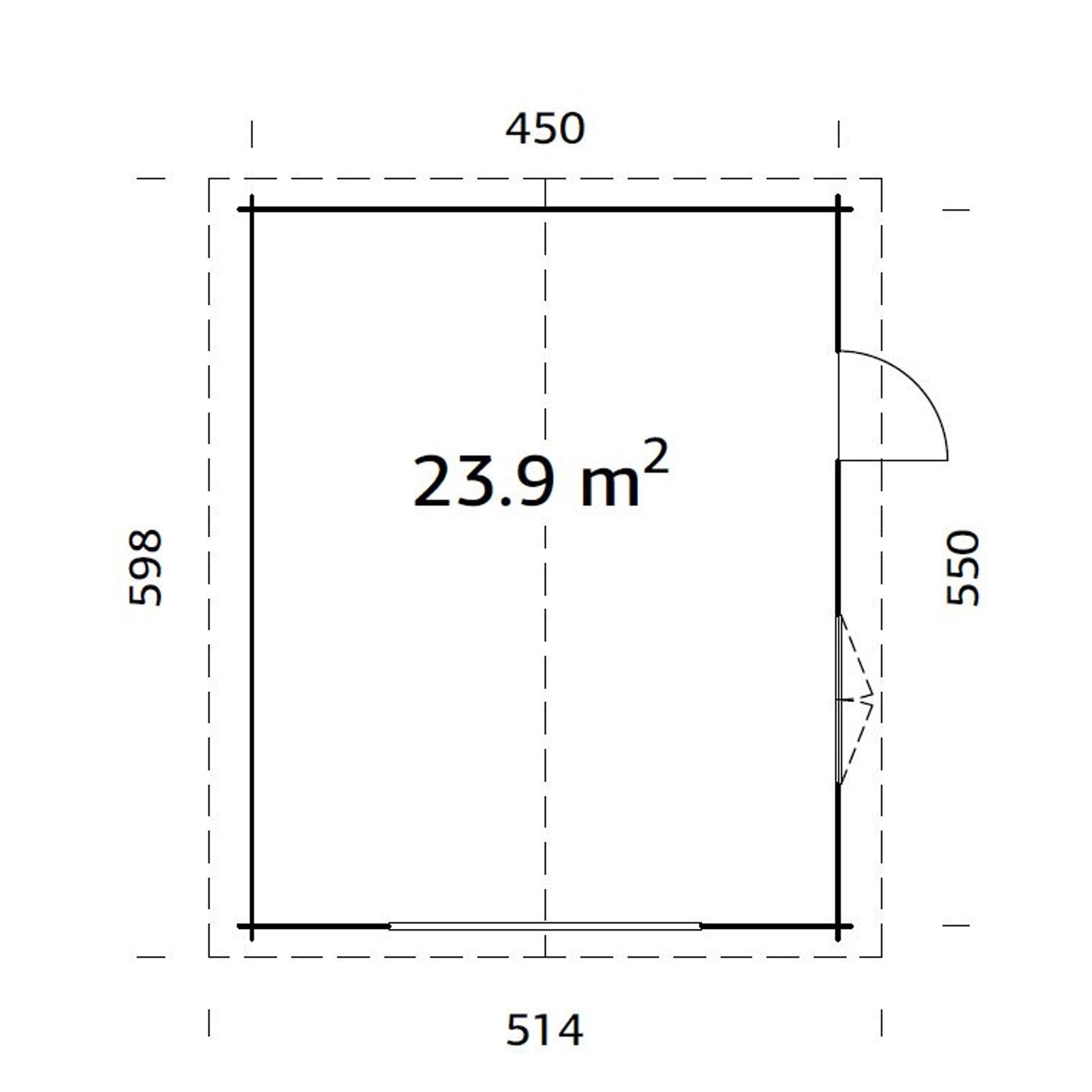 Garasje Palmako Roger 23,9 m2 uten Port