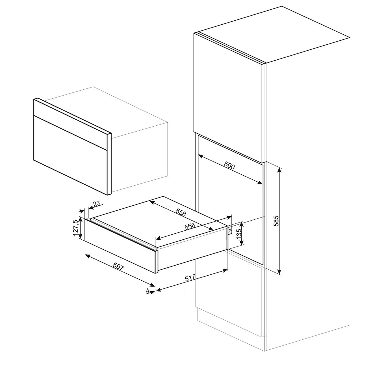 Varmeskuff Smeg Classic CPR315X