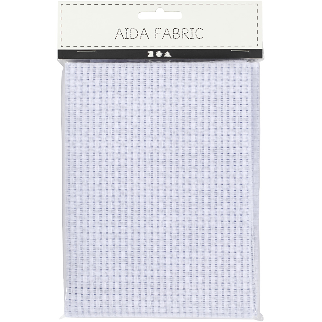 Broderistoff Creativ Company Aida Str 50x50 cm 24 Ruter pr 10 cm 1 stk Hvit