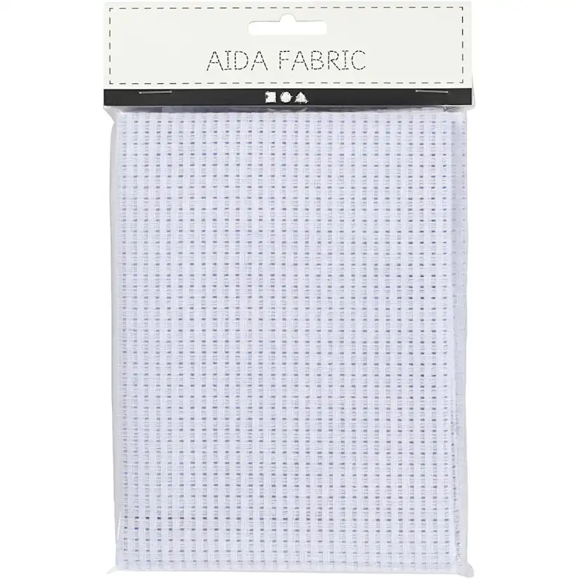 Broderistoff Creativ Company Aida Str 50x50 cm 24 Ruter pr 10 cm 1 stk Hvit