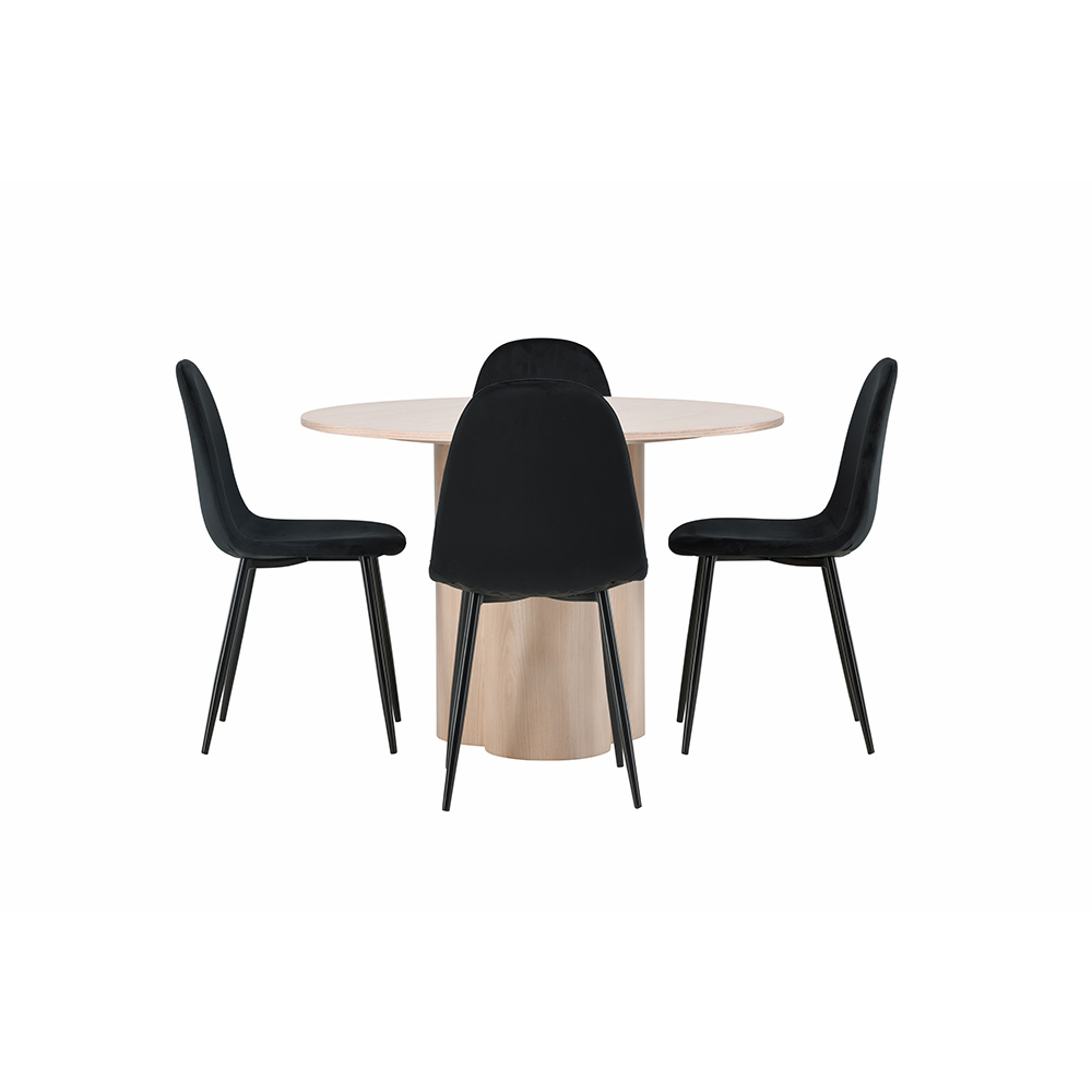 Spisegruppe Venture Home Olivia med 4 Polar Stoler Natur