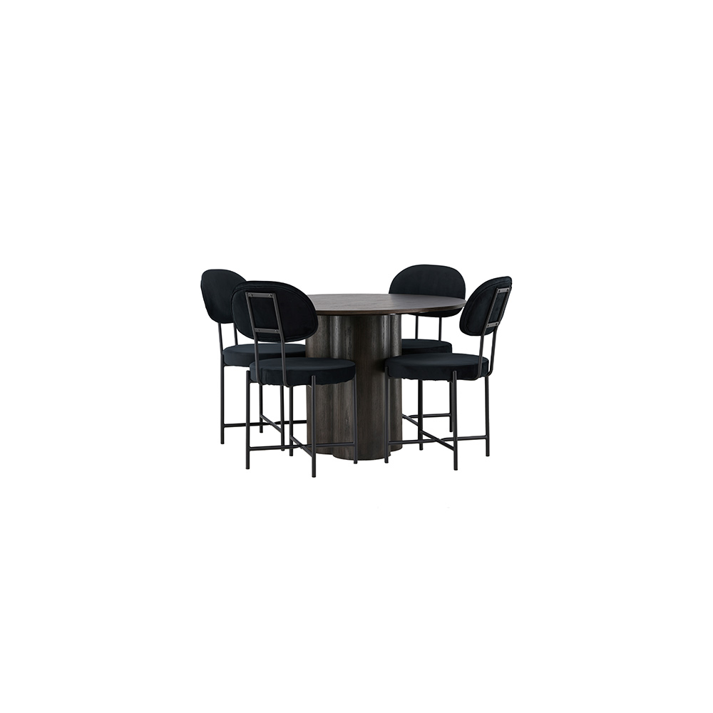 Spisegruppe Venture Home Olivia Ø110 cm med 4 stk Stella Stoler