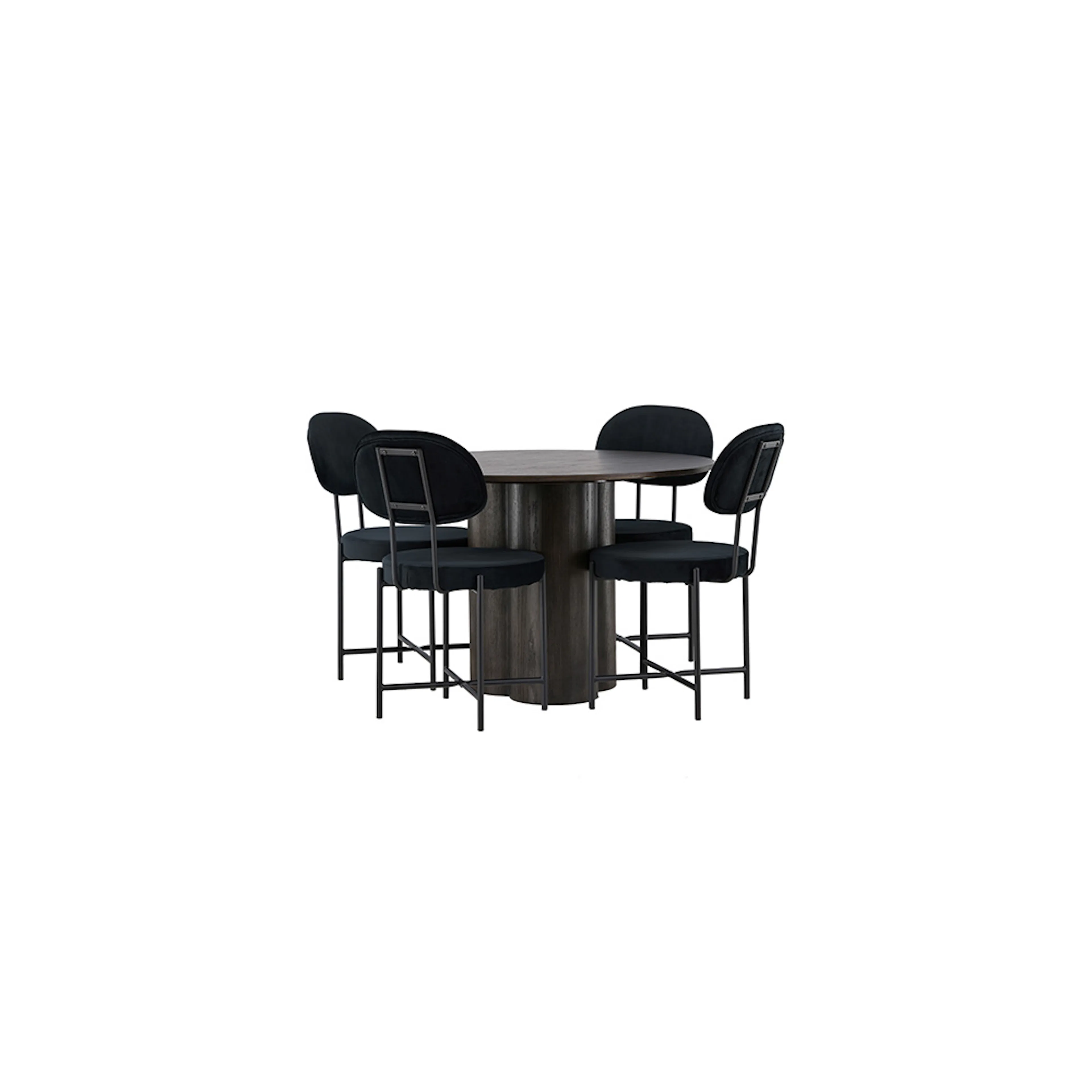 Spisegruppe Venture Home Olivia Ø110 cm med 4 stk Stella Stoler