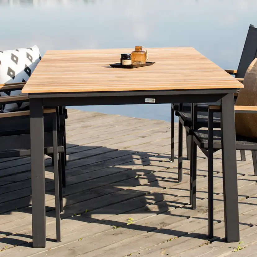 Mexico matbord 160/240*90 - Svart / teak Sort/Teak