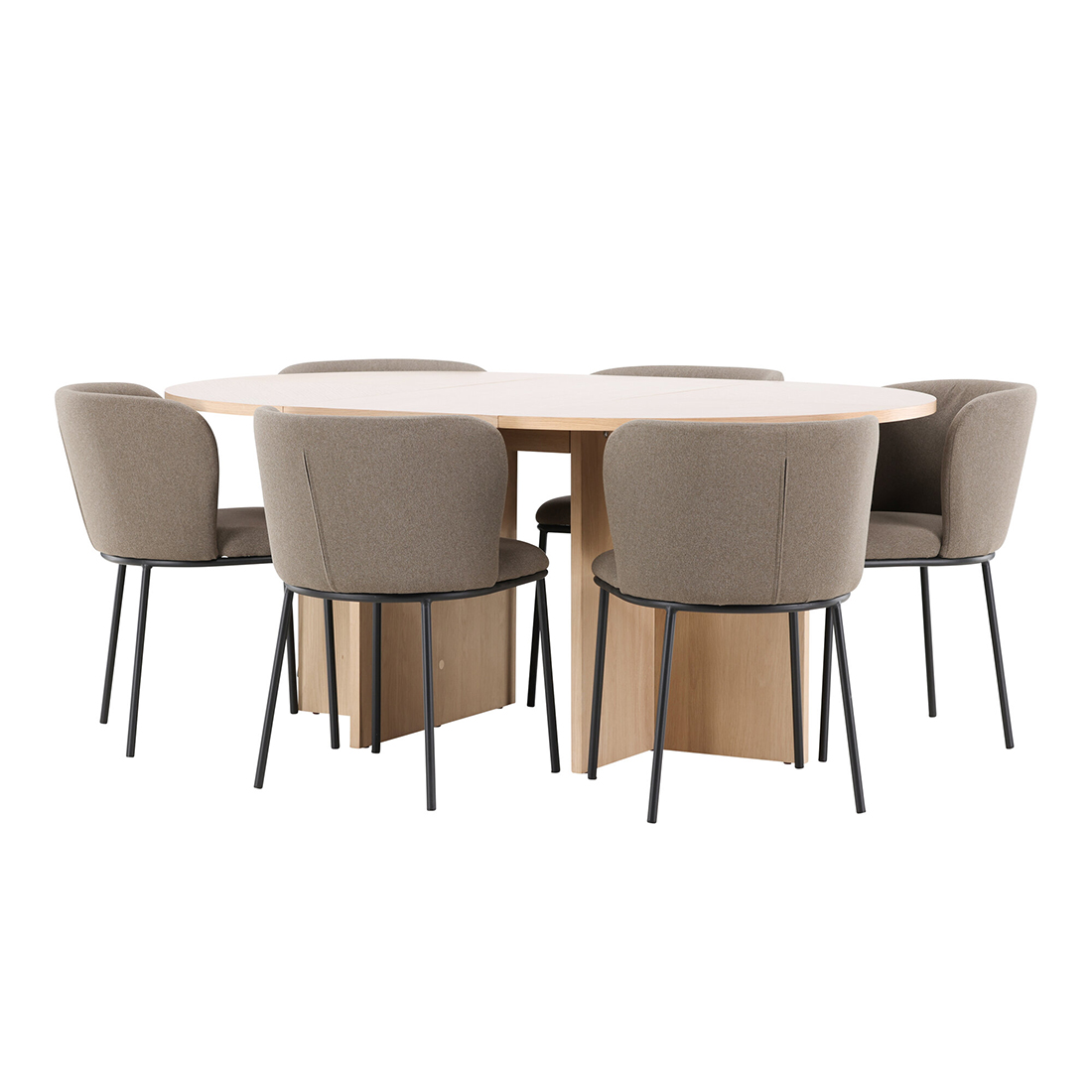 Spisegruppe Venture Home Strada Ø120 cm med 6st Edina Spisestoler