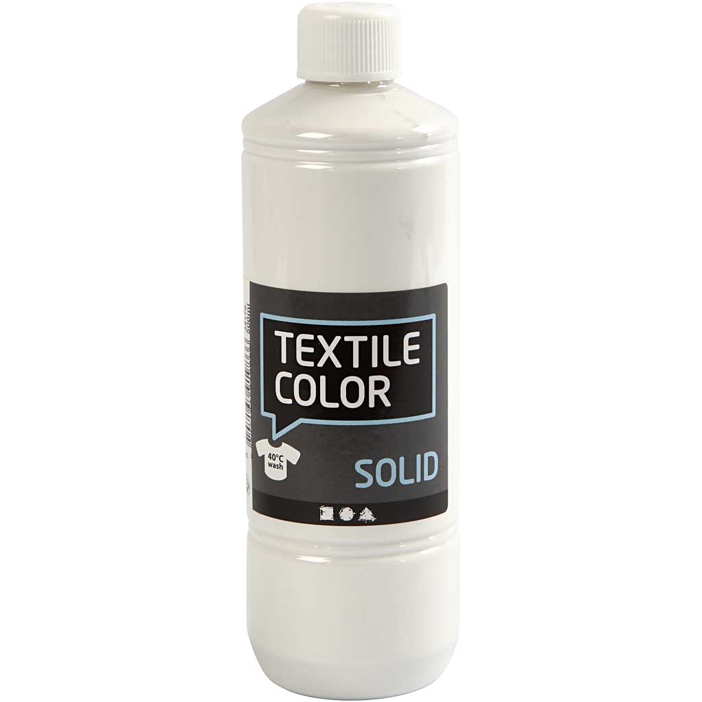 Tekstilfarge Creativ Company Solid Dekkende Hvit 500 ml