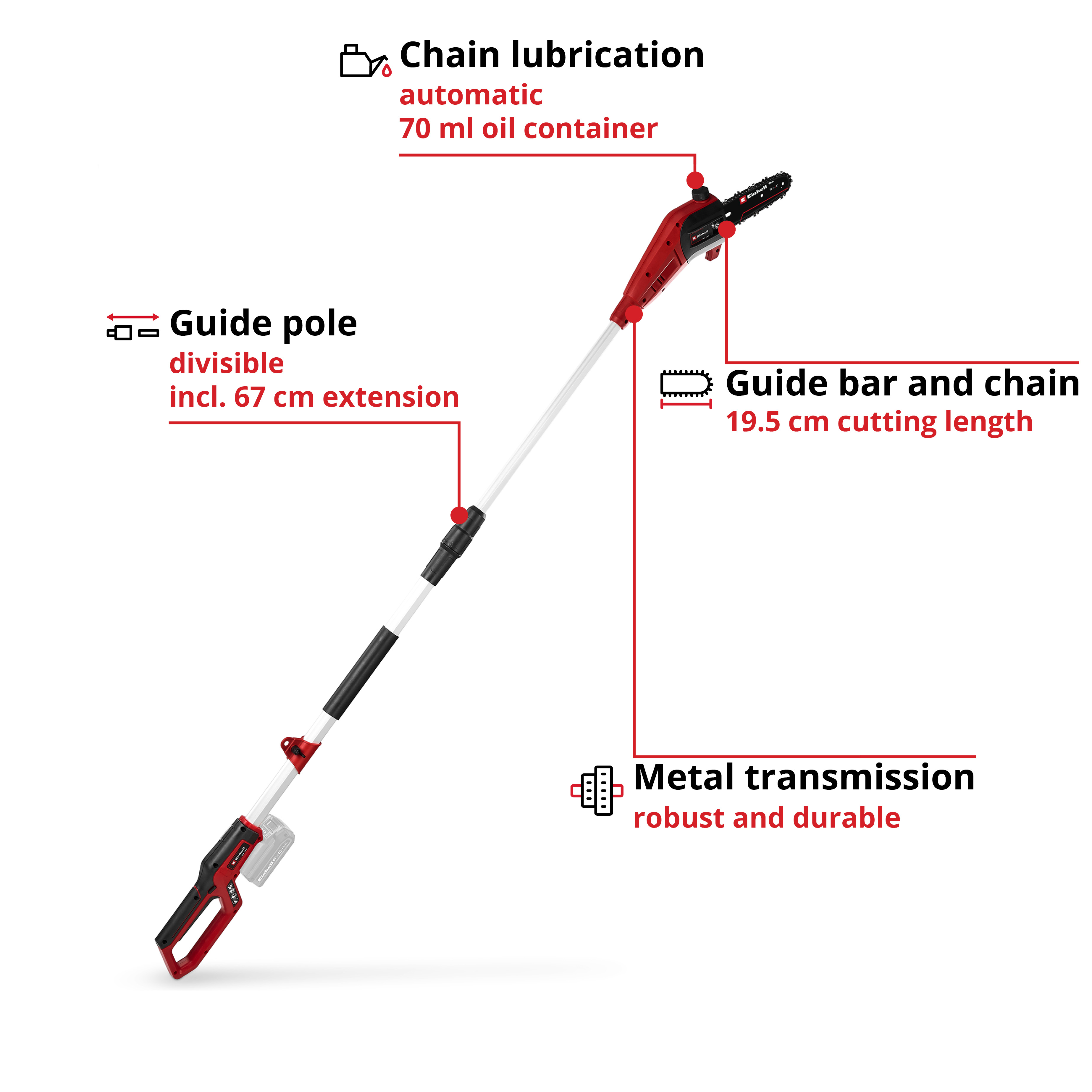 Kjedesag Einhell GC-LC 18/20 Li T Uten Batteri og Lader