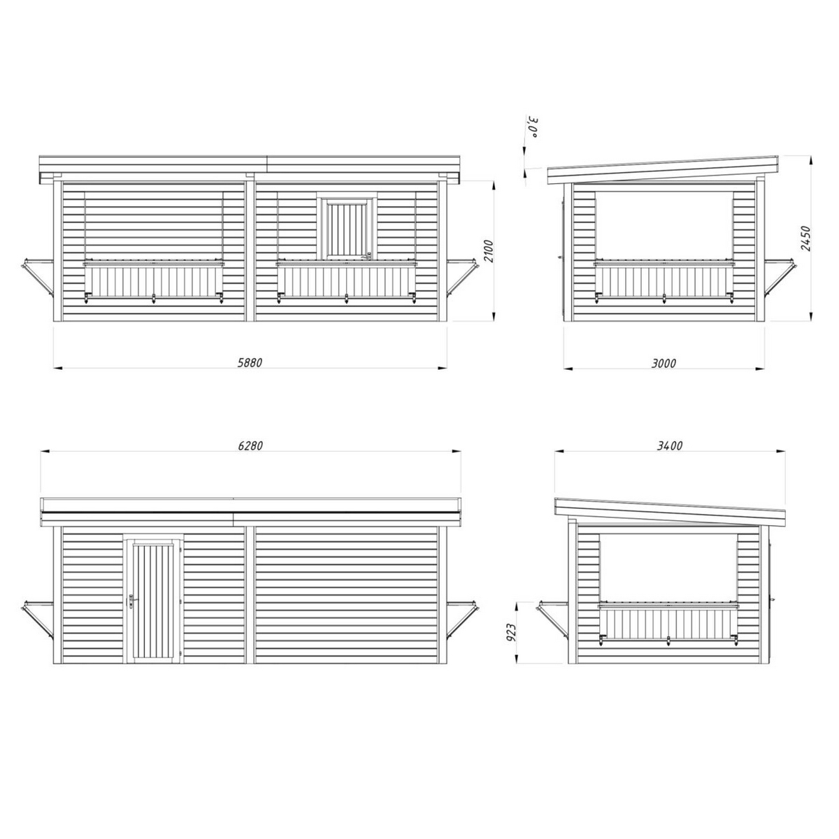 Kiosk Palmako Lenna 16,6 m2 Set 312