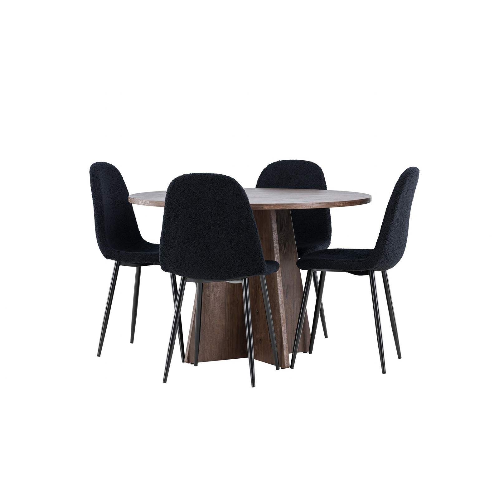 Spisegruppe Venture Home Bootcut Ø110 med 4 stk Polar Stoler Teddy