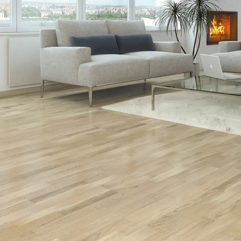 Parkettgulv Nordic Floor Ek Hvit Mattlakk 3-Stav