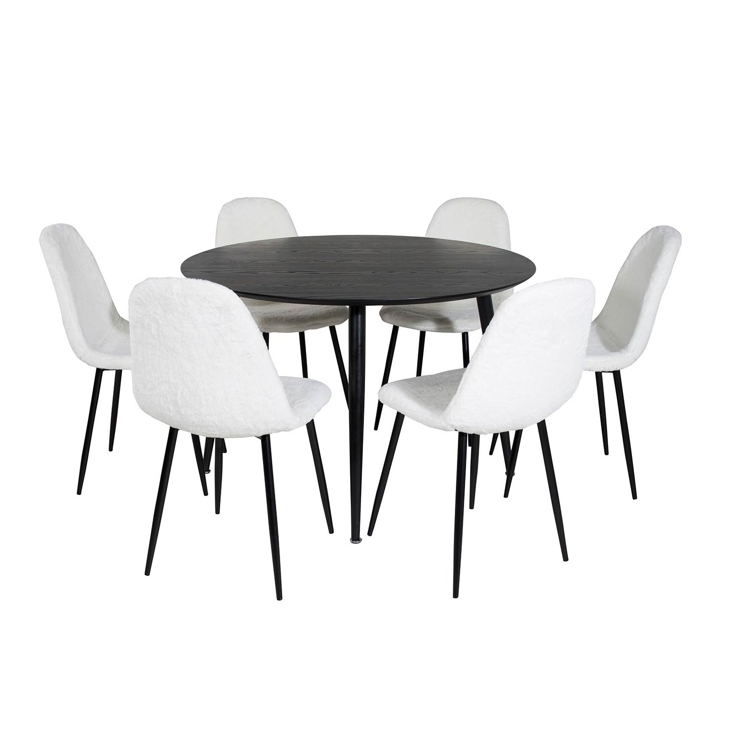 Spisegruppe Venture Home Dipp Ø115 cm med 6 Polar Stoler