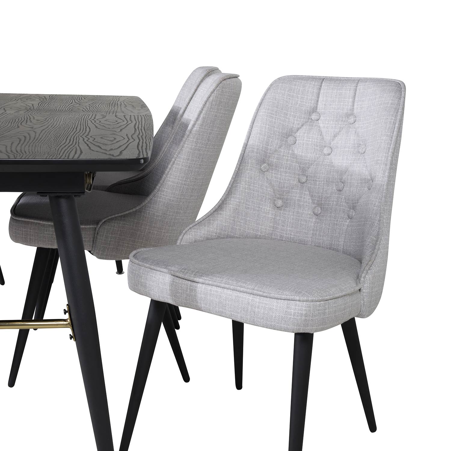Spisegruppe Venture Home Gold med 6 Velvet Deluxe Stoler