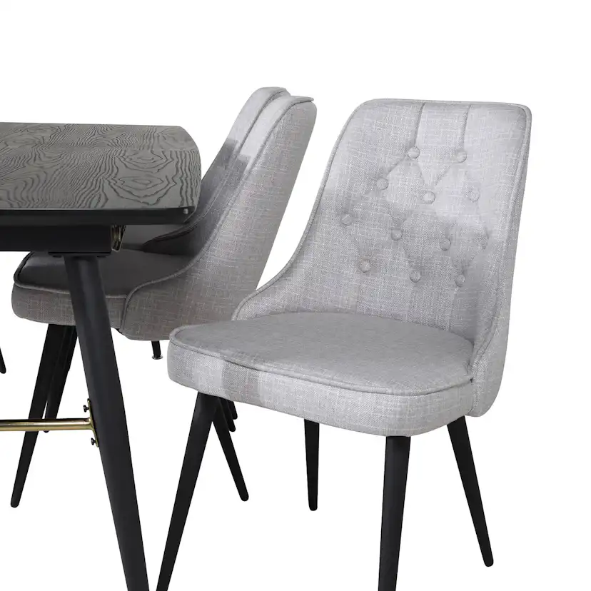 Spisegruppe Venture Home Gold med 6 Velvet Deluxe Stoler