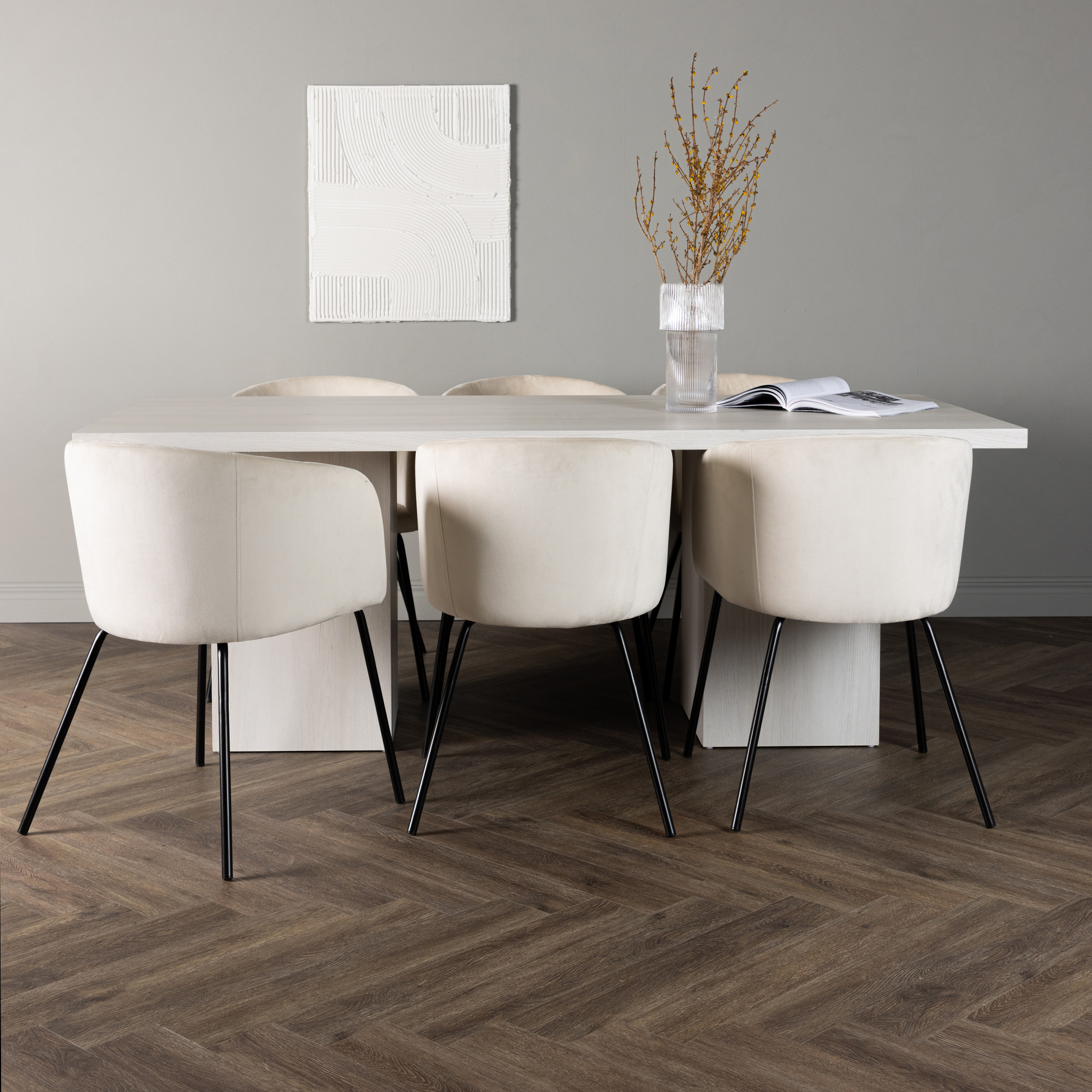 Spisegruppe Venture Home Olga med 6 stk Berit Stoler