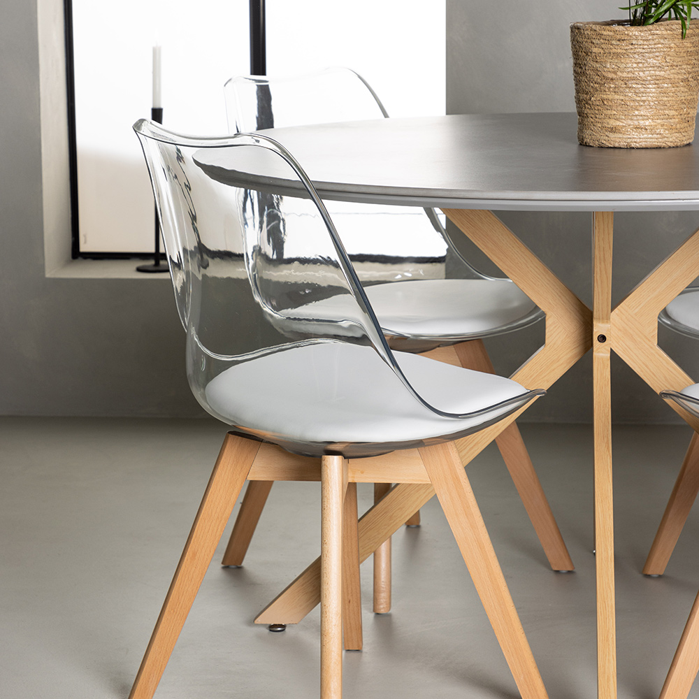 Spisegruppe Venture Home Piazza Ø120 cm med 4 stk Edvin Stoler