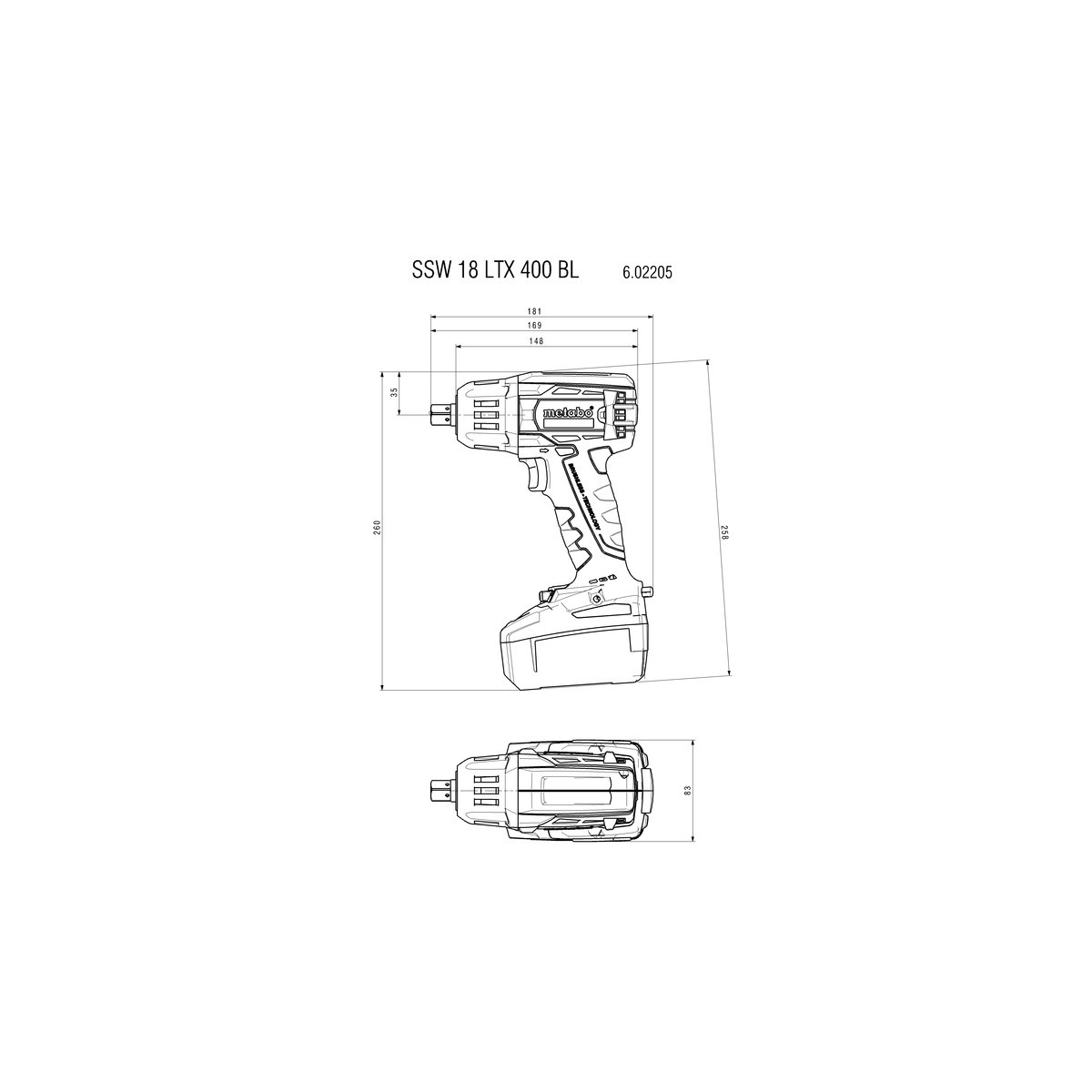 Combosett Metabo 18V BS + SSW + WBQ + BSA 2 X 10,0AH LIHD