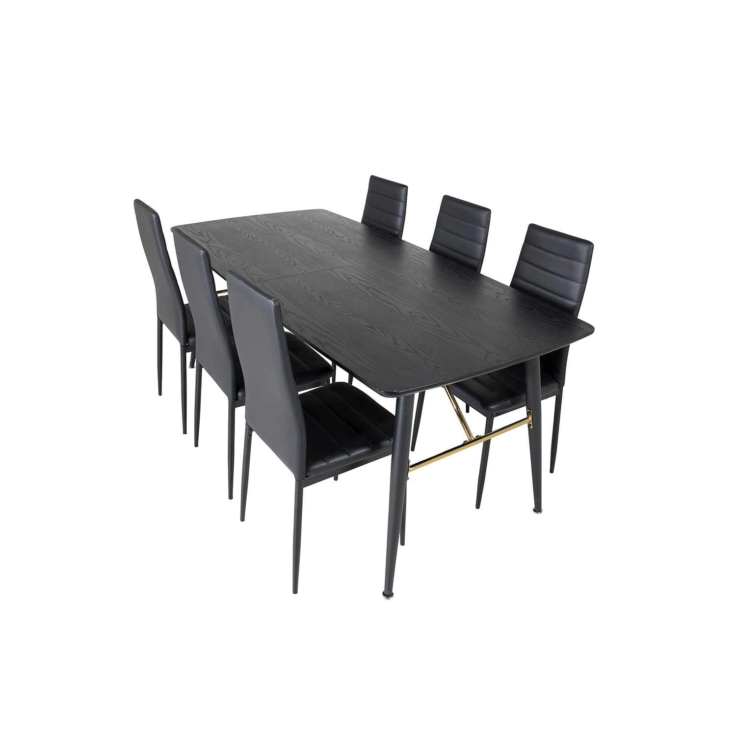 Spisegruppe Venture Home Gold med 6 Slim Stoler