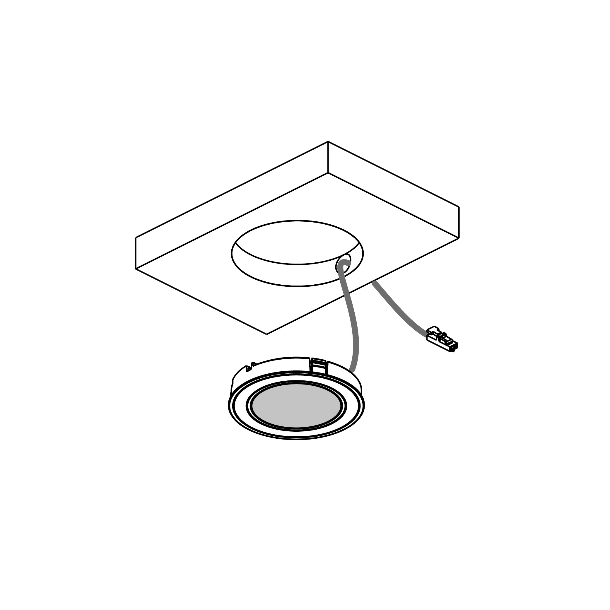 LED-spot Beslag Design Holl D-M med lokk 24V/4,5W