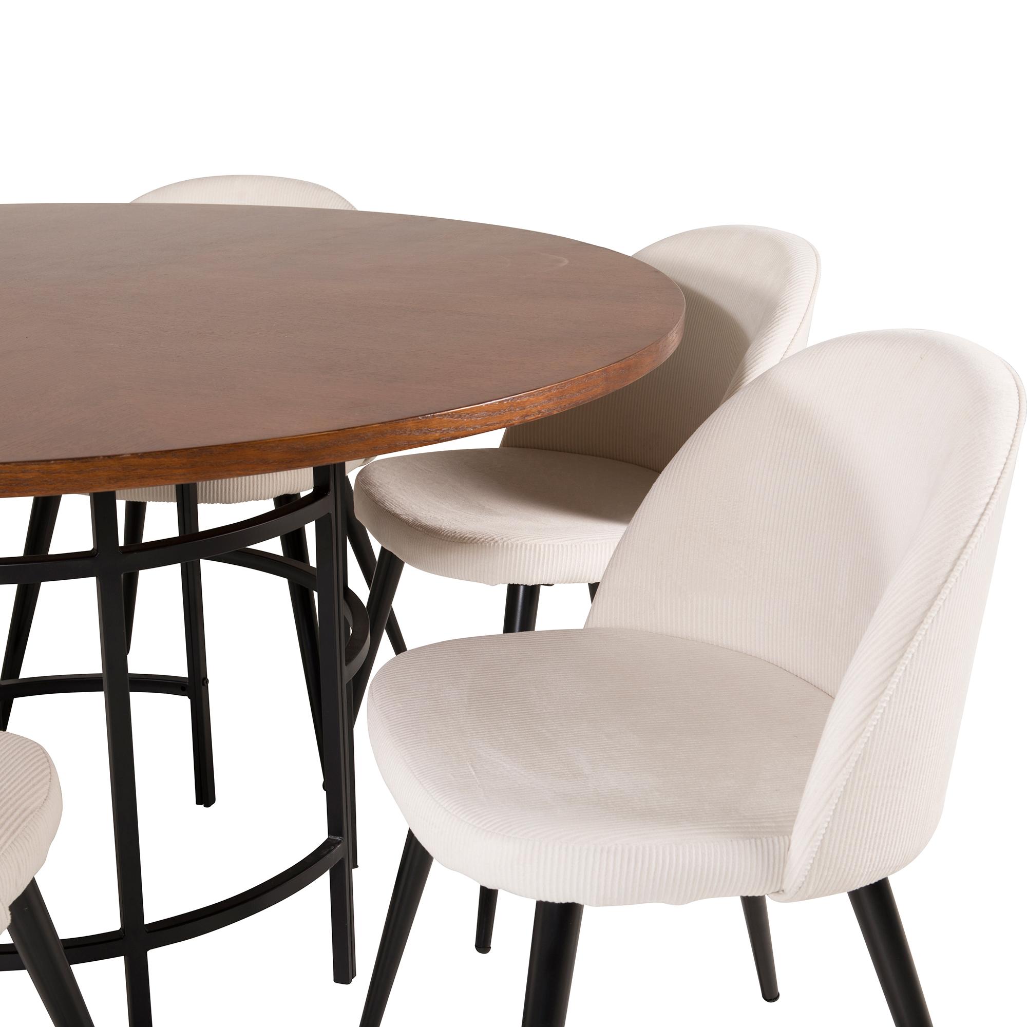 Spisegruppe furniture/fashion Copenhagen med 6 Valentina Fløyel Stoler