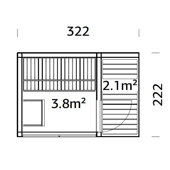 Badstue Palmako Sarah 3,8+2,1 M2