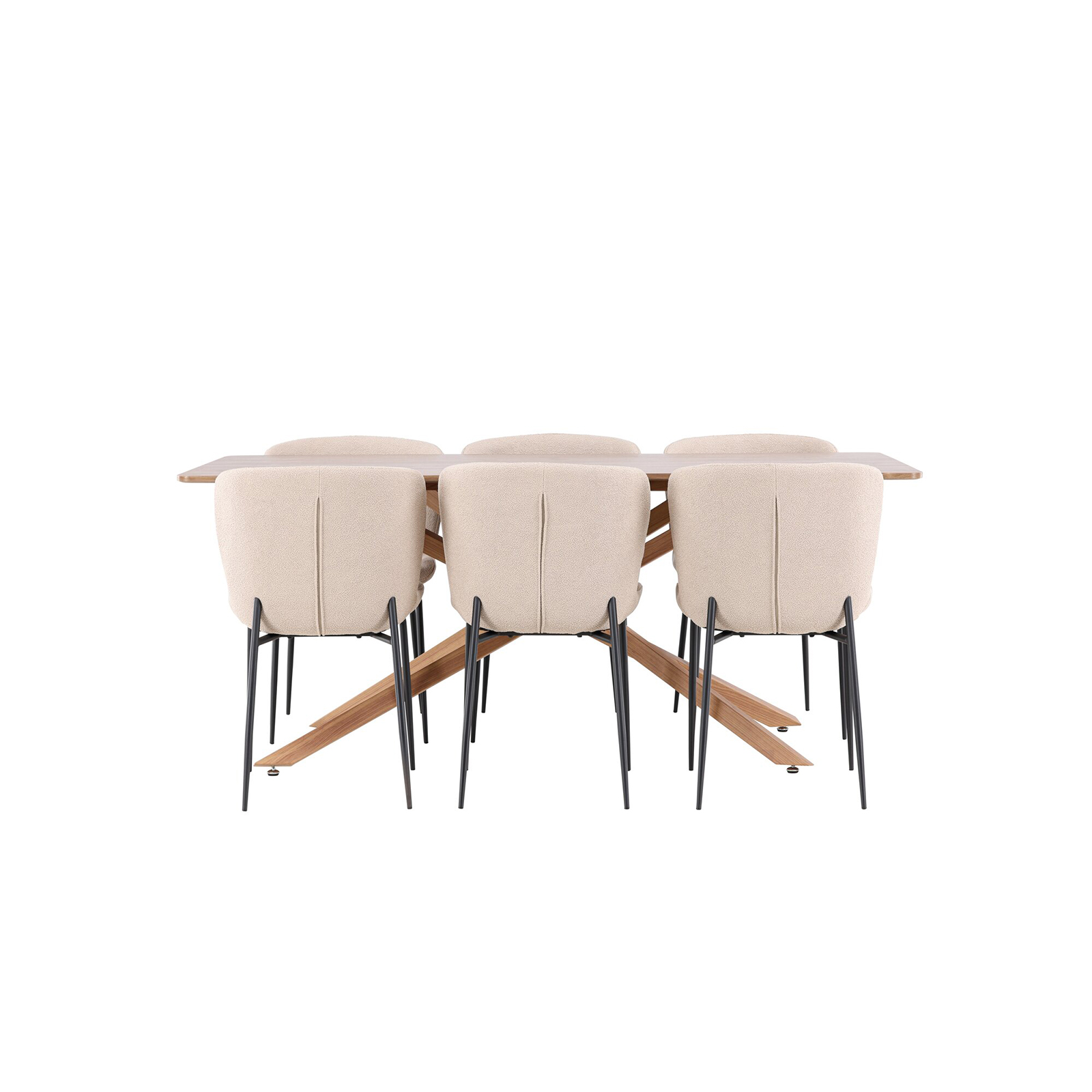 Spisegruppe Venture Home Piazza 180 med 6 stk Modesto Stoler Boucle