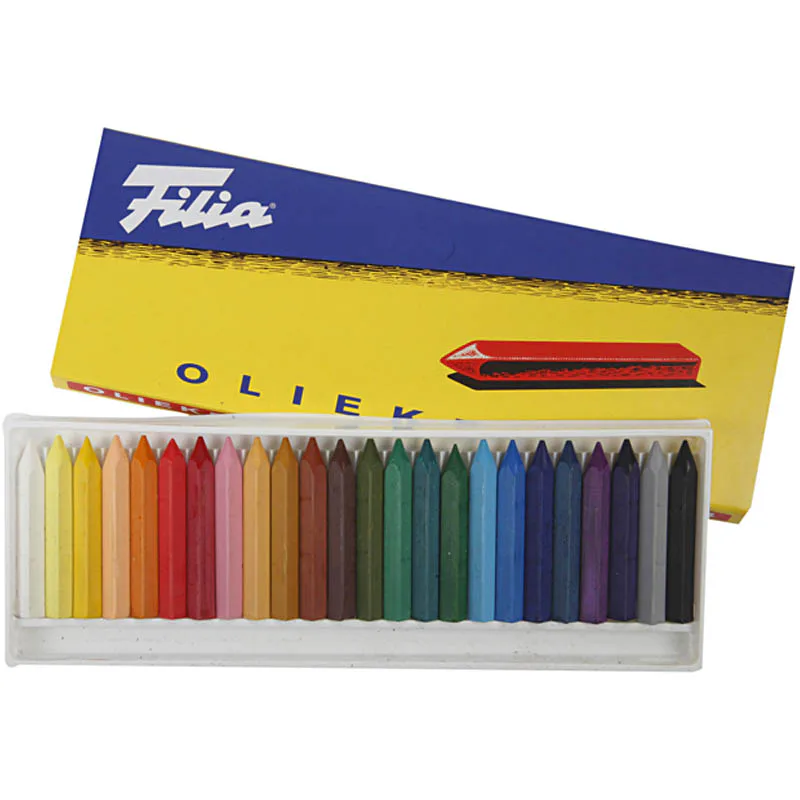Oljepastellkritt Creativ Company Filia 6 cm tykkelse 7x7 mm 1 Pk 24 st