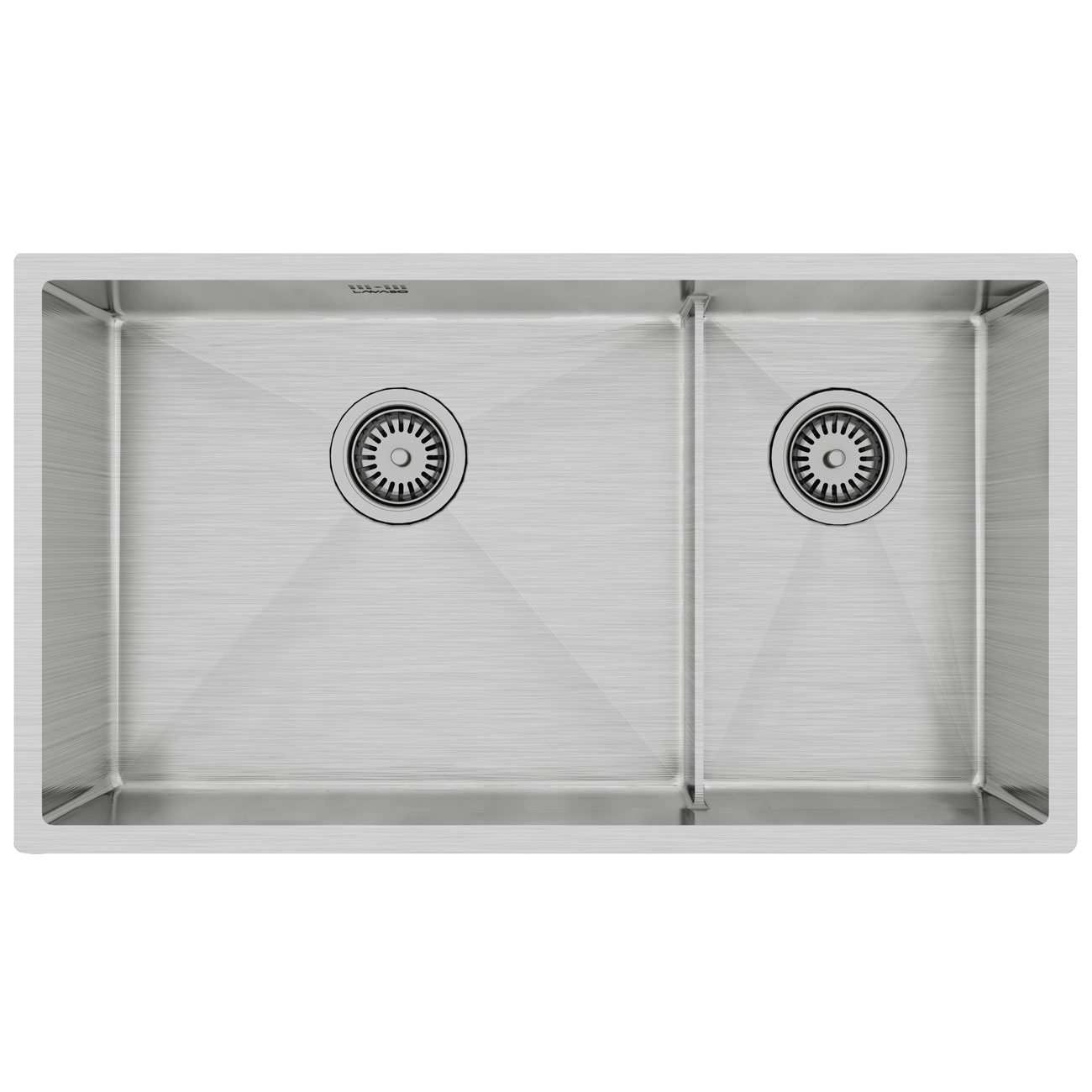 Diskho Lavabo Kubus 780 Soft Slim Rostfri Dubbel med Korgventil & Vattenlås