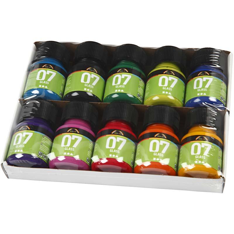 Allroundfarge Creativ Company A-Color Glass Ass Farger 10 stk 30 ml/1 Pk