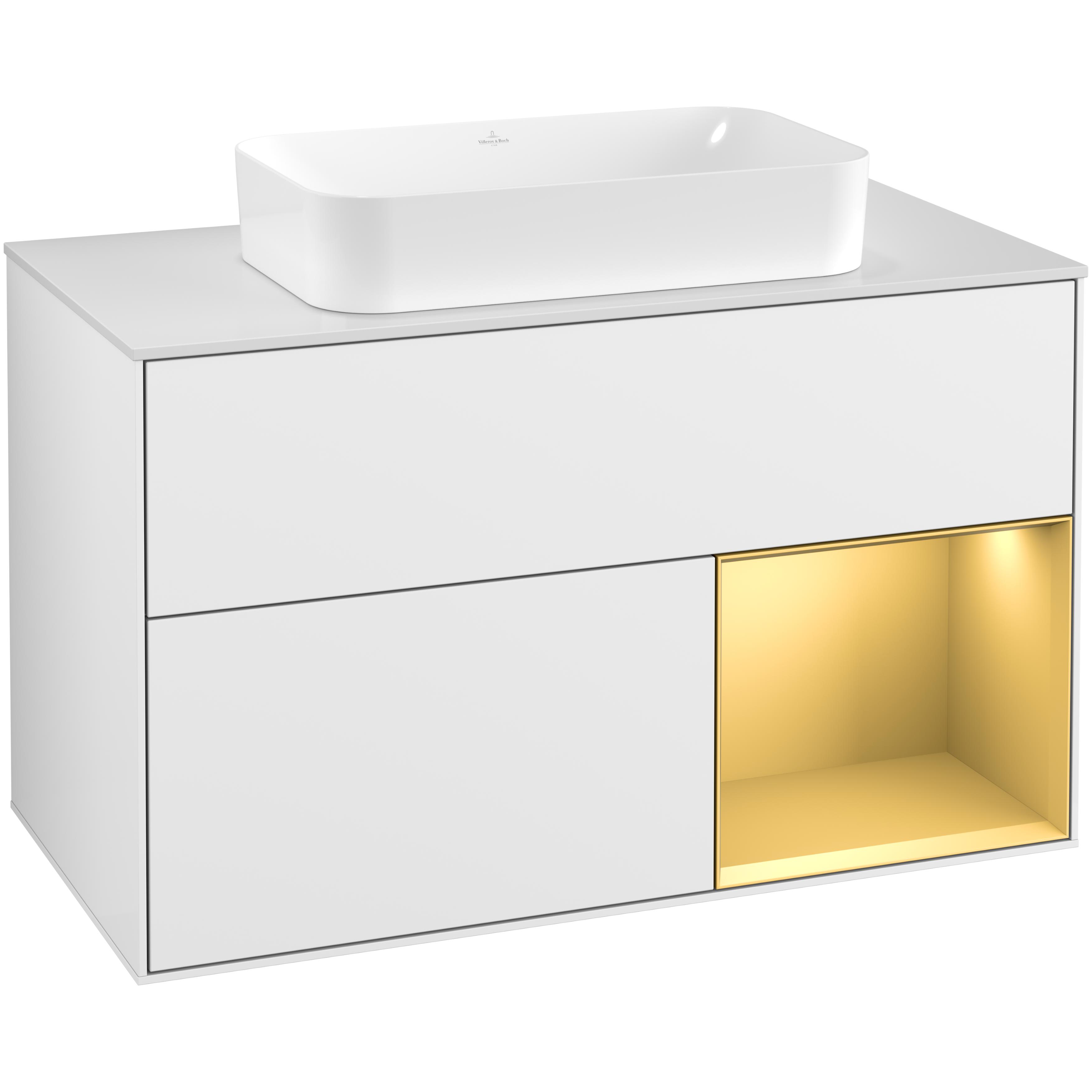 Tvättställsskåp Villeroy & Boch Finion med 2 Lådor Hylla och Bänkskiva för Fristående Tvättställ