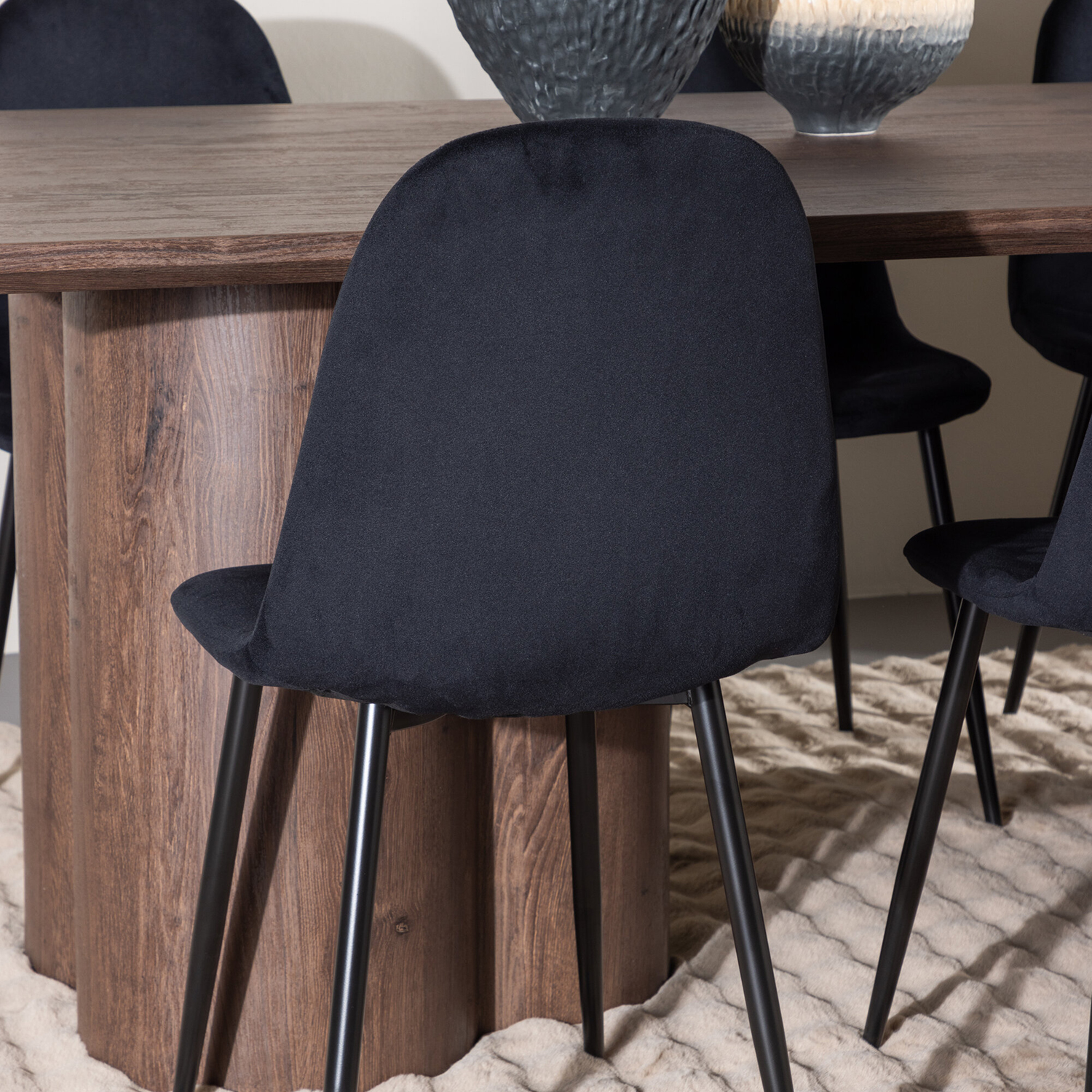 Spisegruppe Venture Home Olivia 210 med 6 stk Polar Stoler Fløyel