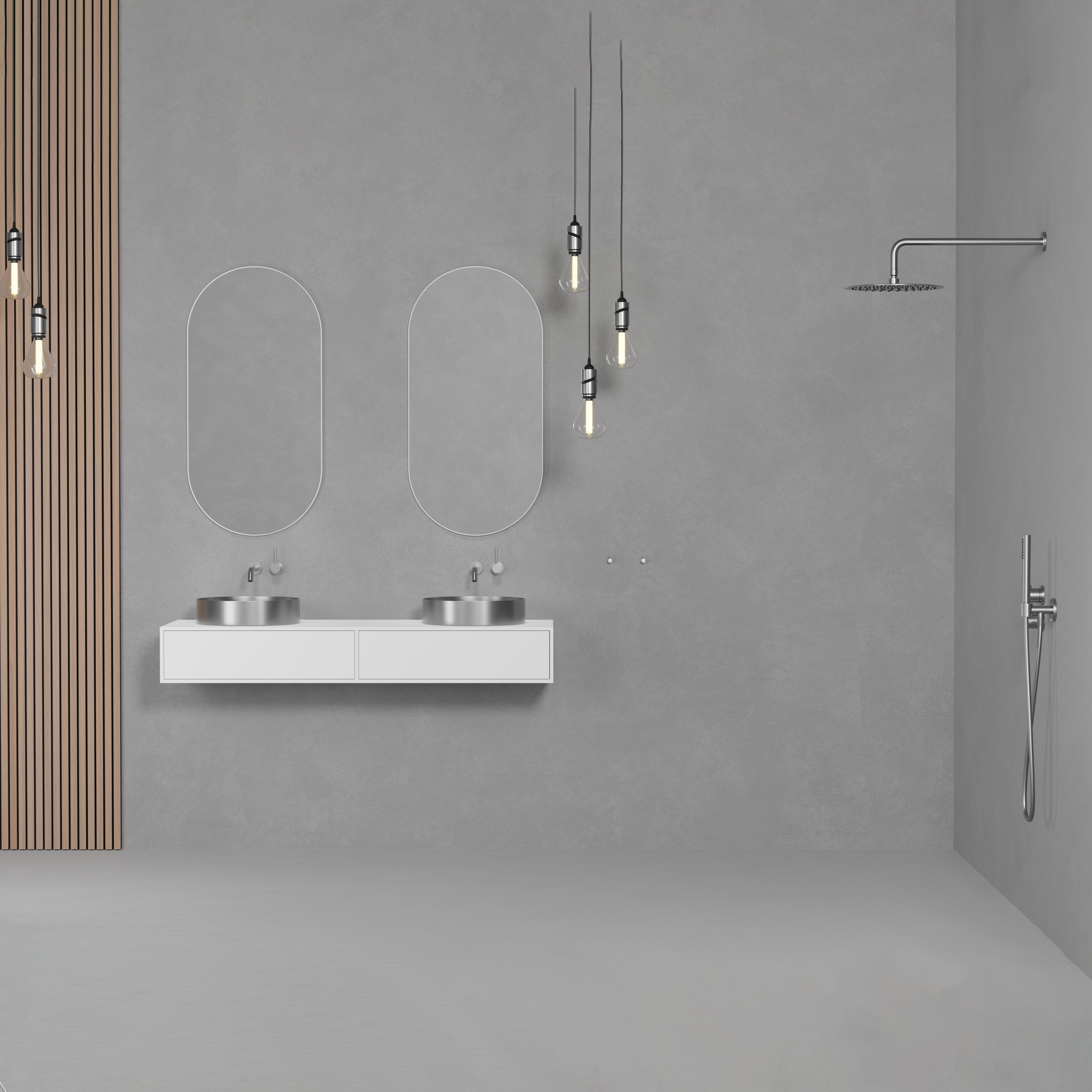 Takduschset Scandtap Steel Harmonized 2X för Inbyggnad