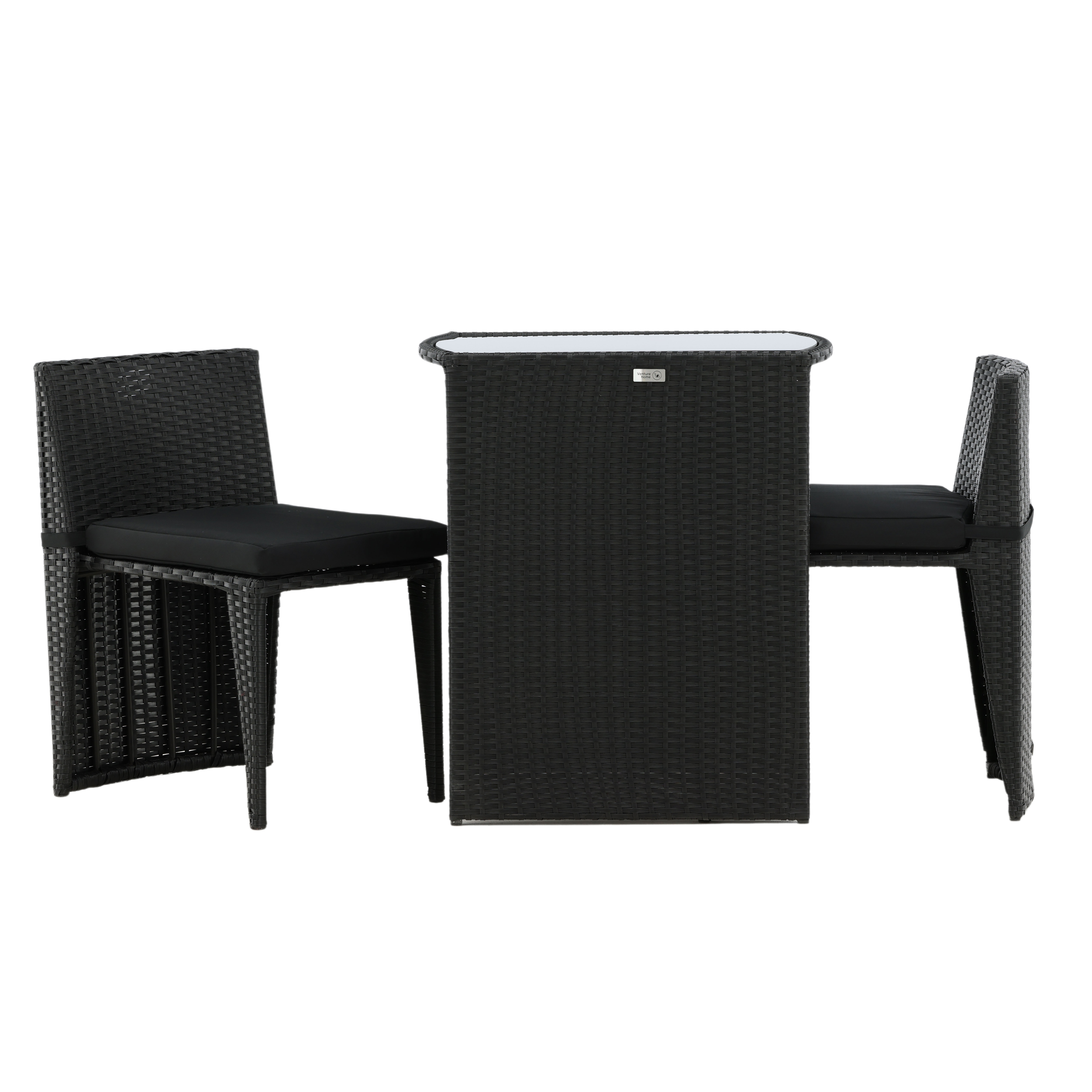 Savanna Caféset, Black, Wicker Sort