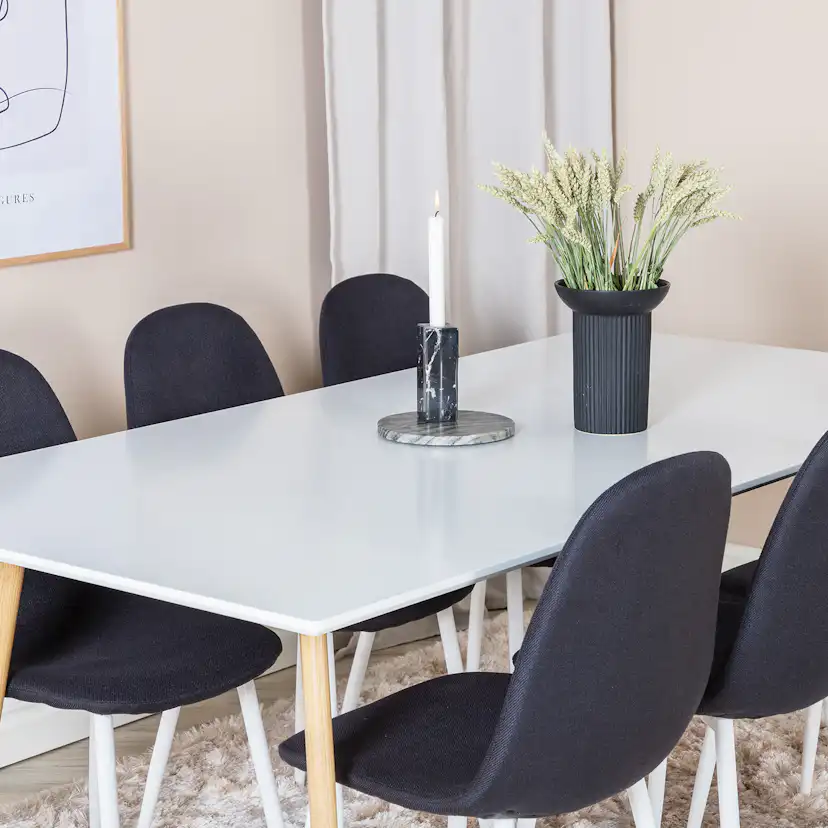Spisegruppe Venture Home Pobbie 180 med 6 Stoler Polyester