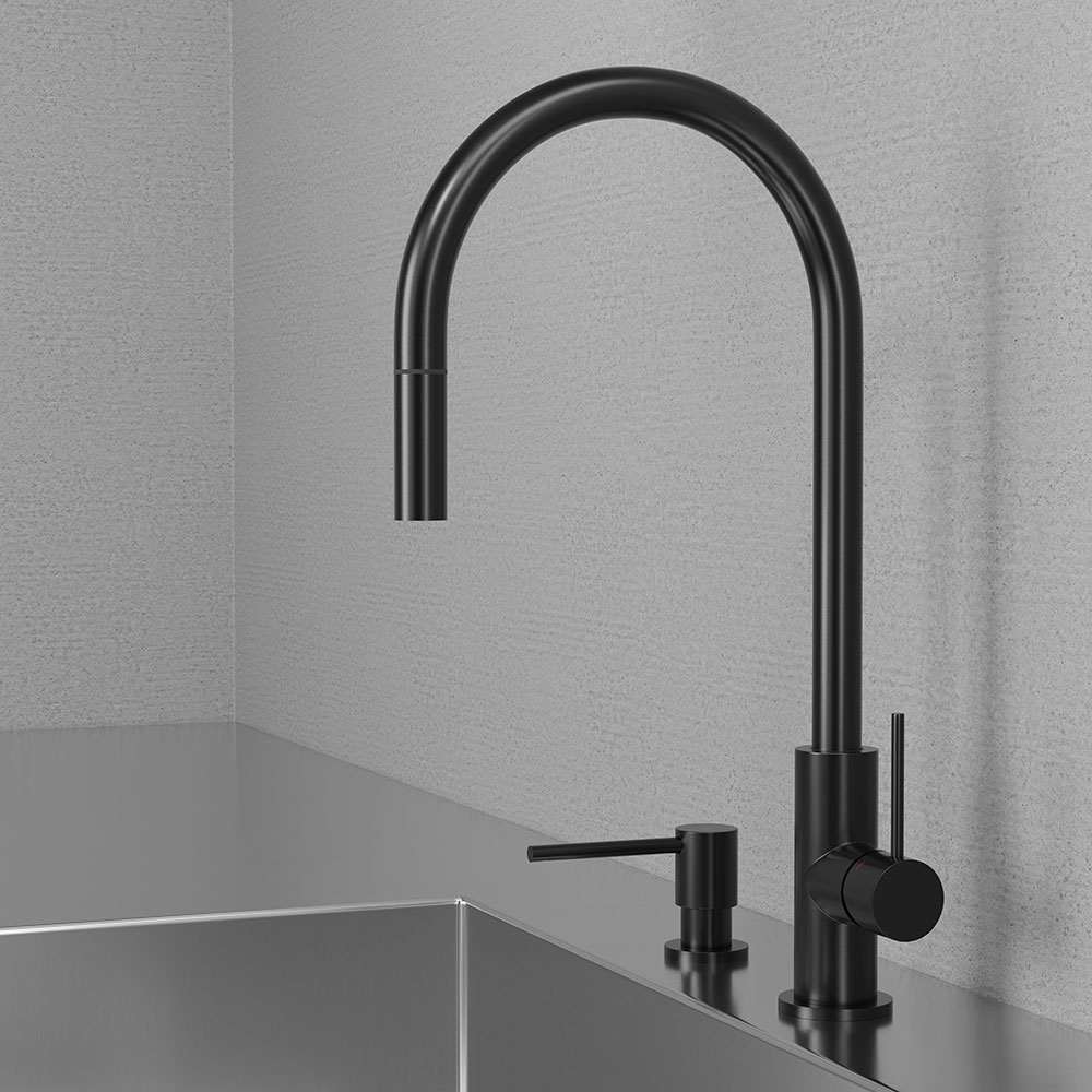 Köksblandare Scandtap Steel Accent Shadow D med Diskmaskinsa Shadow Med Oppvaskmaskinavstengning