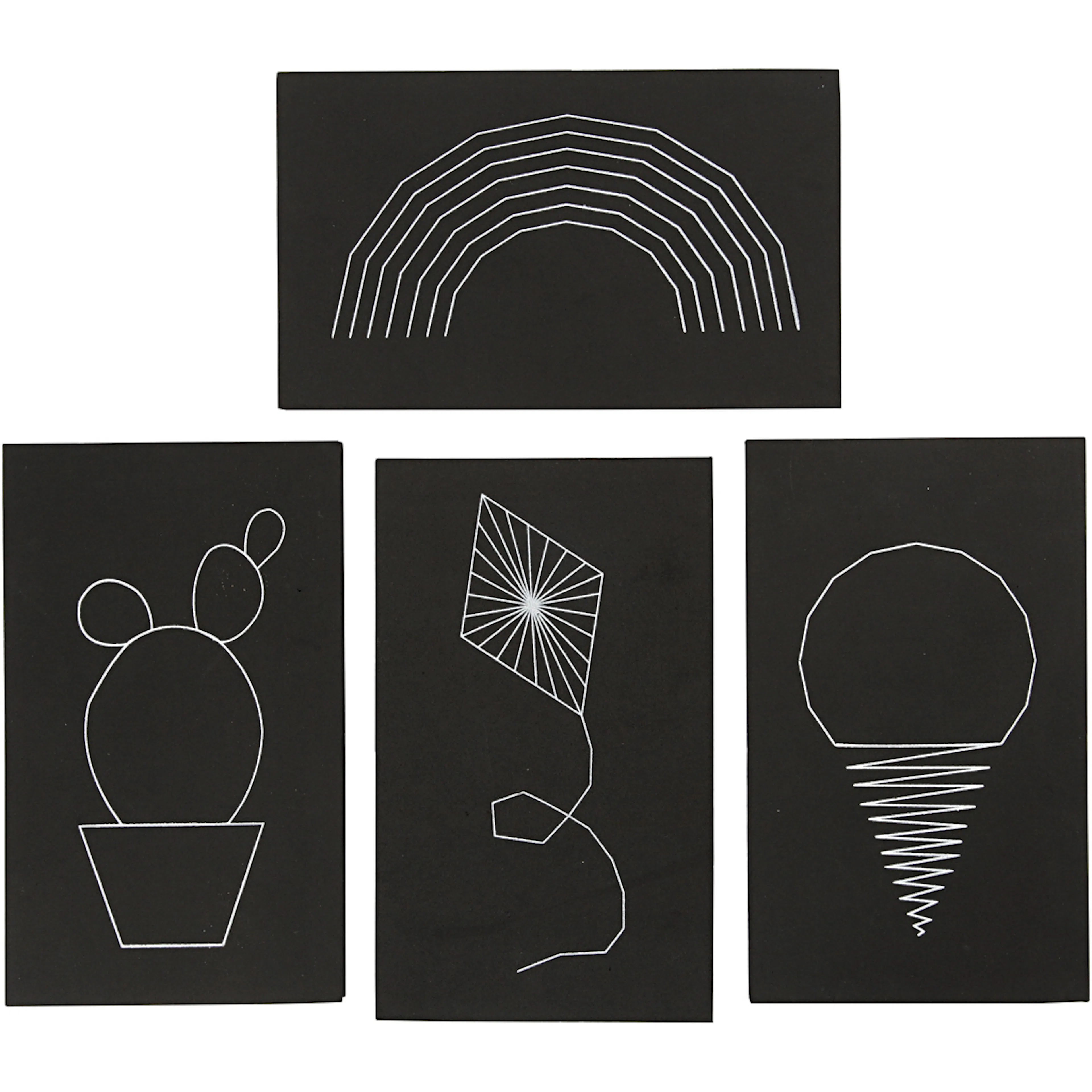 Mosgummi Creativ Company String Art Svart 20X12 cm Tykkelse 10 mm 16 St/1 Pk