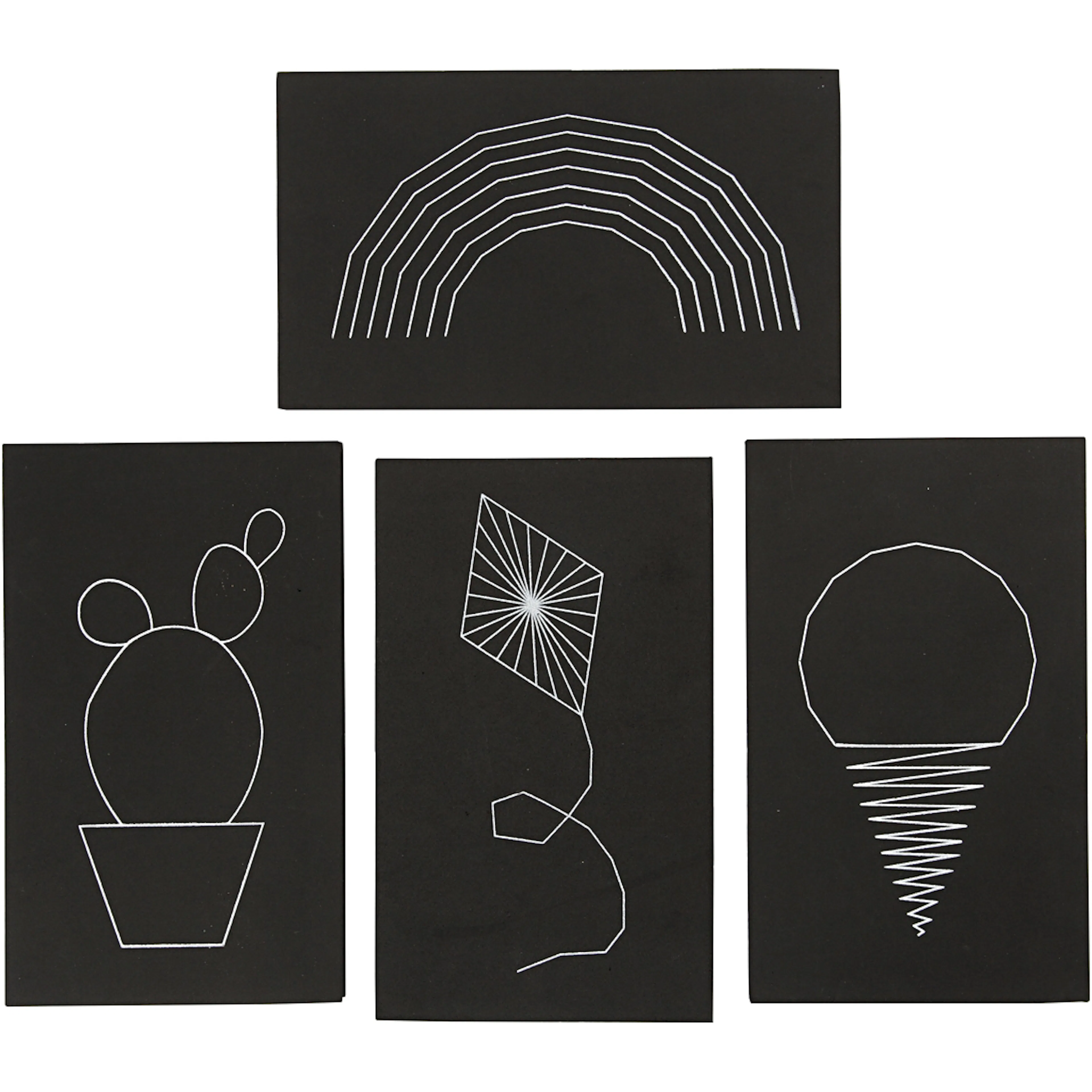 Mosgummi Creativ Company String Art Svart 20X12 cm Tykkelse 10 mm 16 St/1 Pk