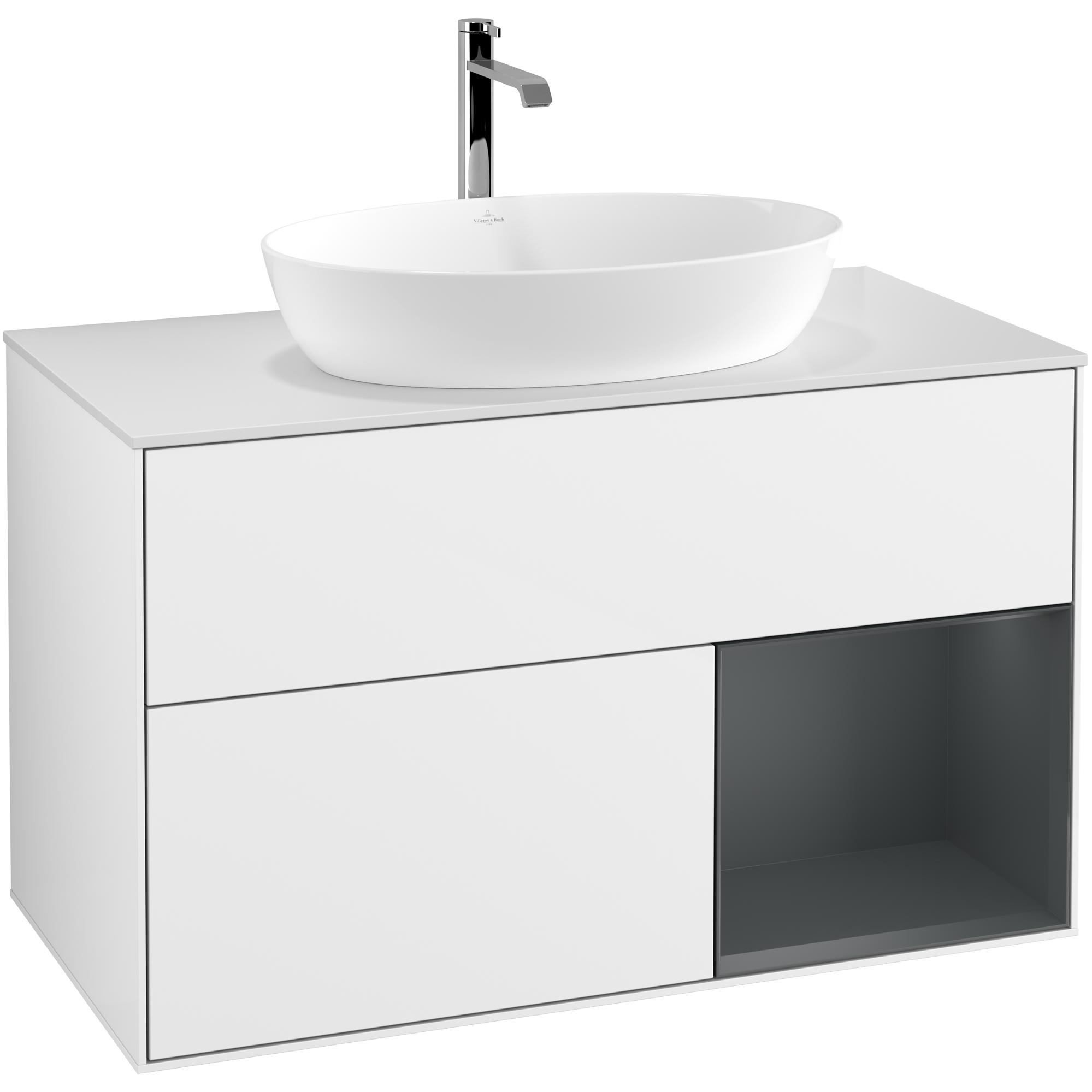 Tvättställsskåp Villeroy & Boch Finion med 2 Lådor Hylla och Bänkskiva för Fristående Tvättställ från Artis & Collaro | badrum - badrumsmobler - tvattstallsskap-och-kommod | KakelKungen