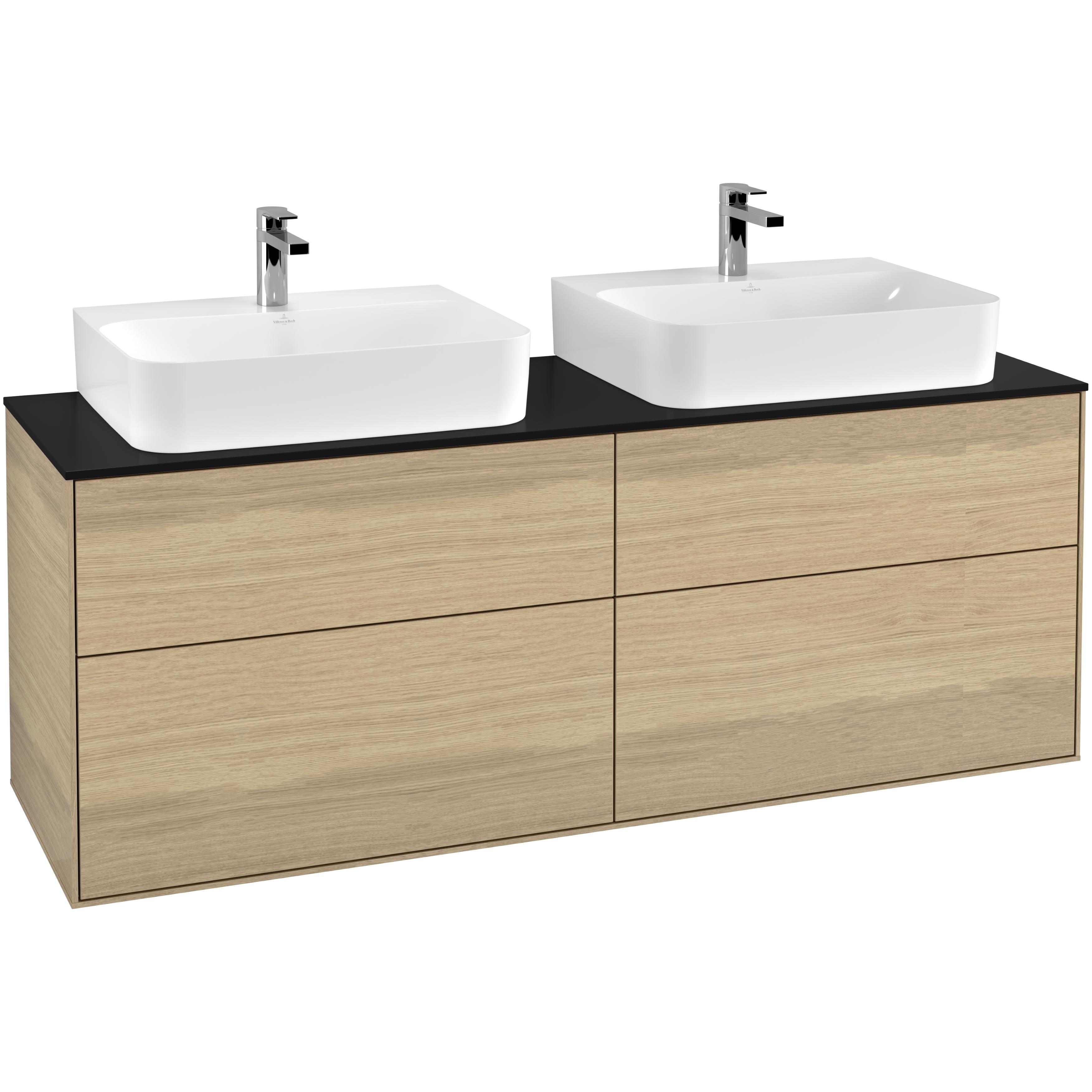 Tvättställsskåp Villeroy & Boch Finion med 4 Lådor och Bänkskiva för Två Tvättställ