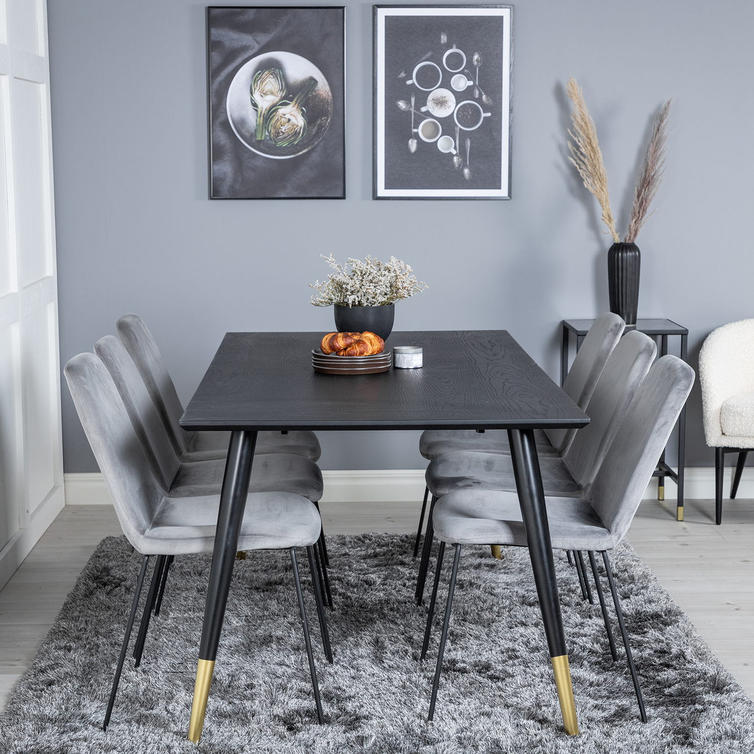 Spisegruppe Venture Home Dipp med 6 Muce Stoler