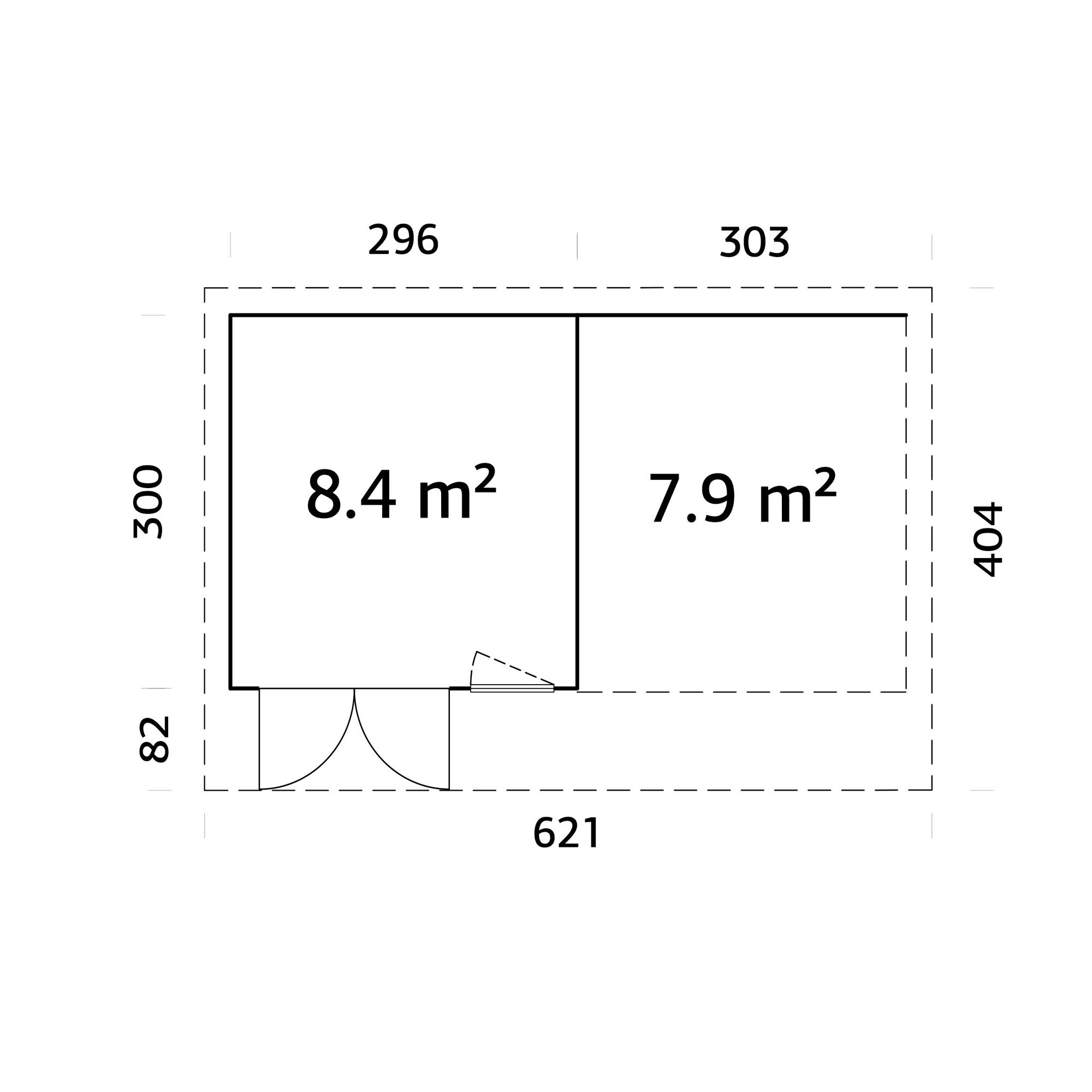 Hagestue Palmako Aurelia 17,2 m² (inv. 16,3 m²)