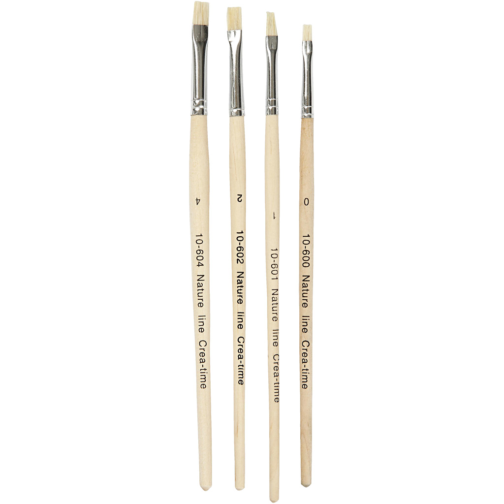 Pensler Creativ Company Natur Line Nr 00-1-2-4 Korte Skaft 4 Stk/1 Pk