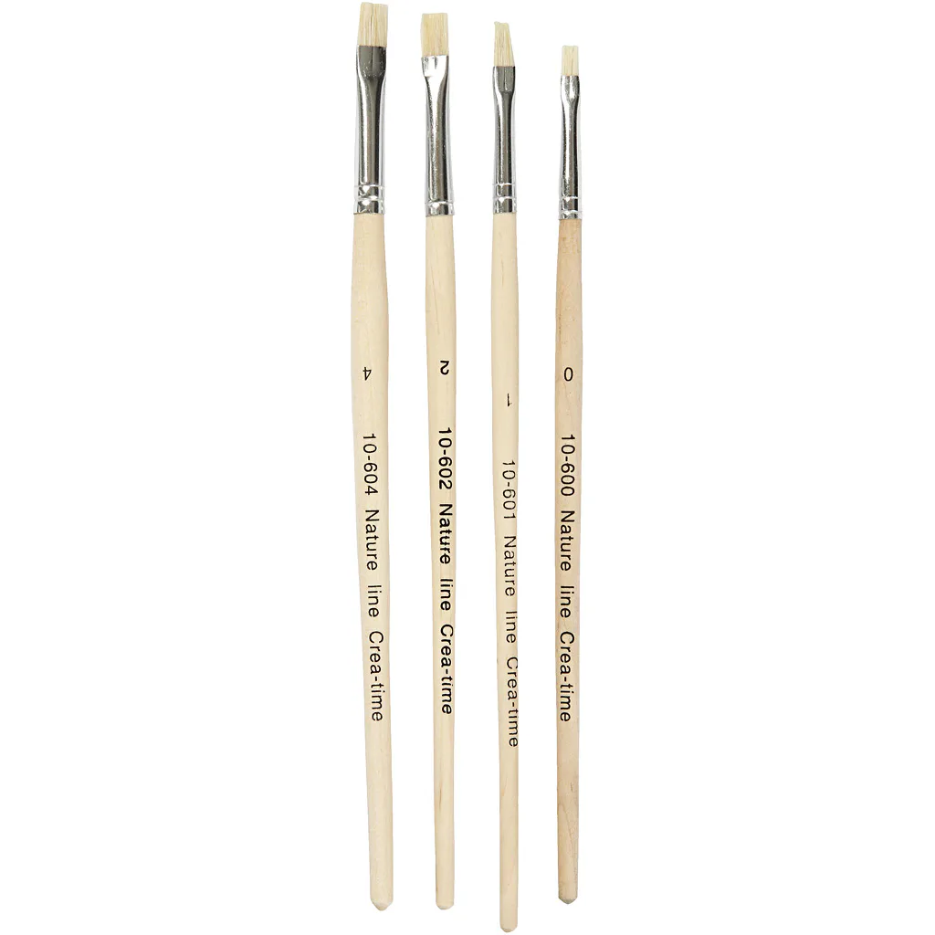 Pensler Creativ Company Natur Line Nr 00-1-2-4 Korte Skaft 4 Stk/1 Pk