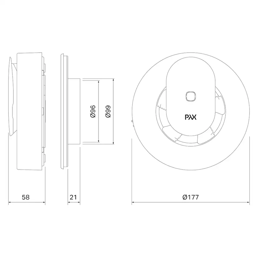 Kanaldimensjon: 100 mm