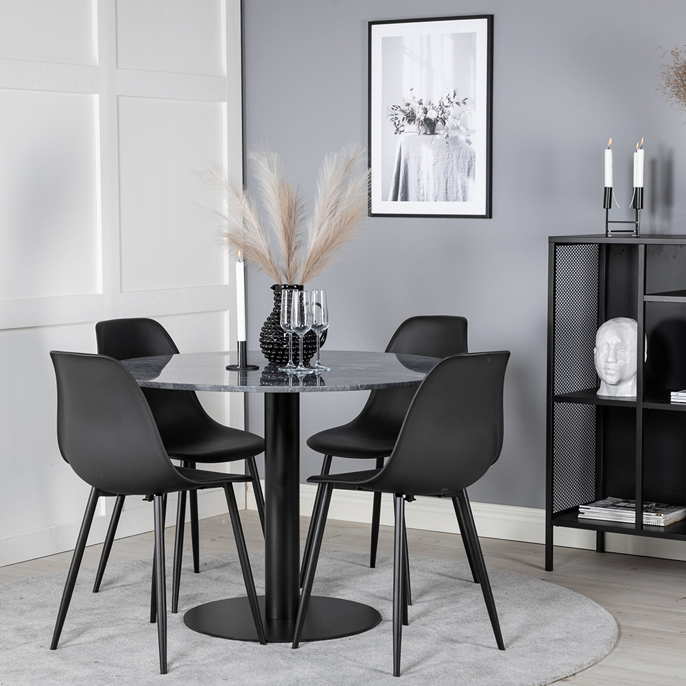 Spisegruppe Venture Home Estelle med 4 Pop Stoler